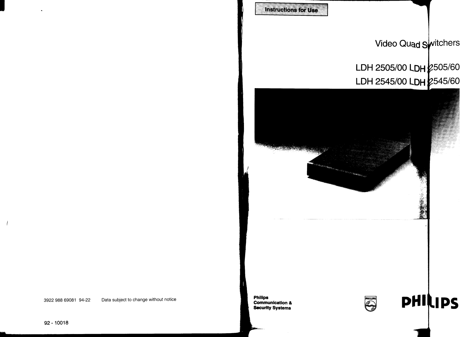 Philips LDH2545 User Manual