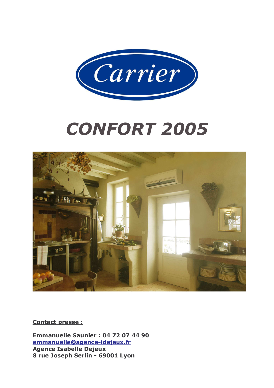 Carrier 2005-DP-SOMMAIRE-DOSSIER-PRESSE-GAMME-CONFORT User Manual
