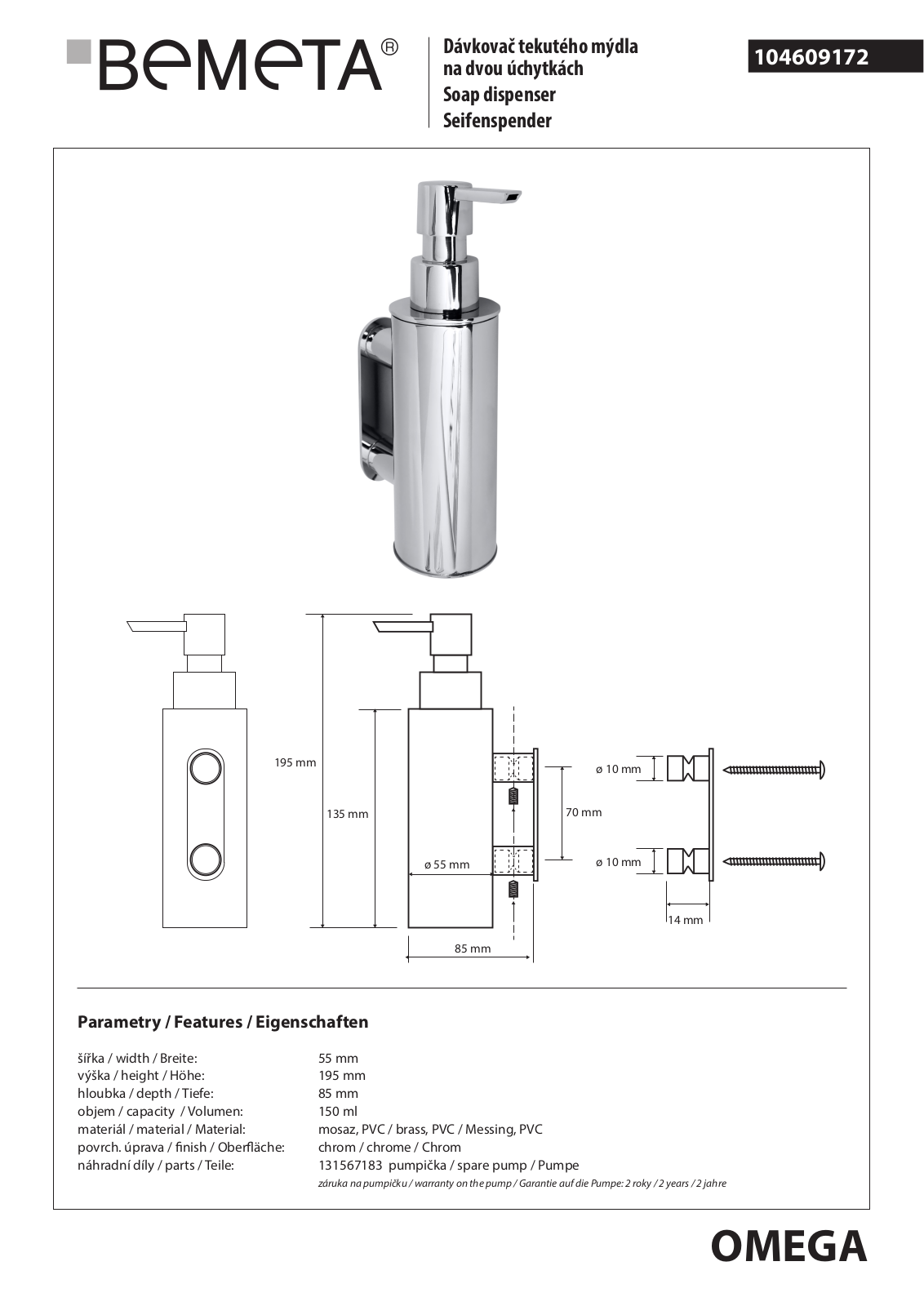 Bemeta Omega 104609172 User guide