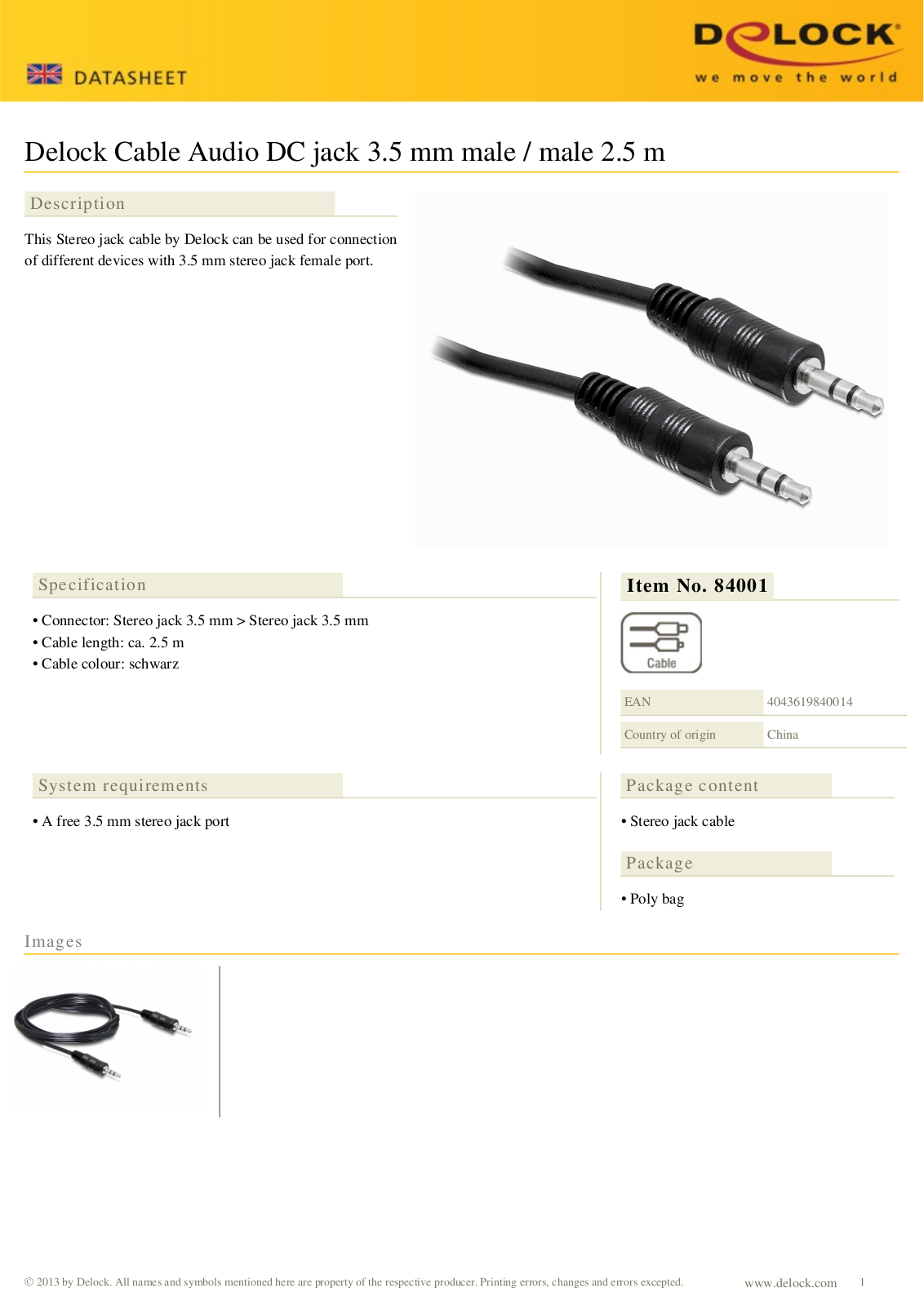 DeLOCK 84001 User Manual