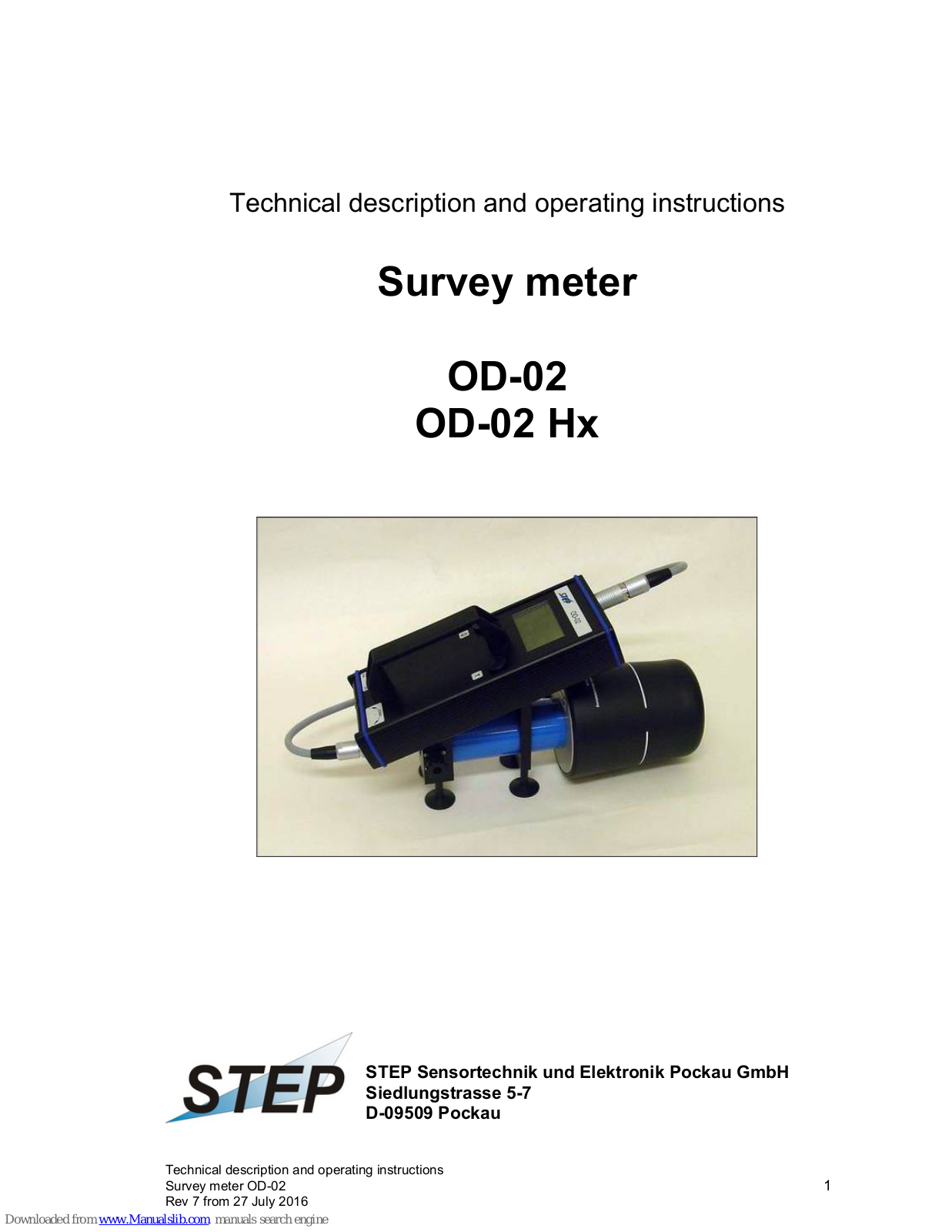 STEP OD-02, OD-02 Hx Technical Description And Operating Instructions