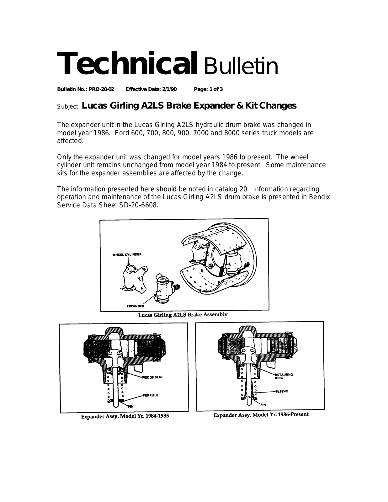 BENDIX TCH-020-002 User Manual