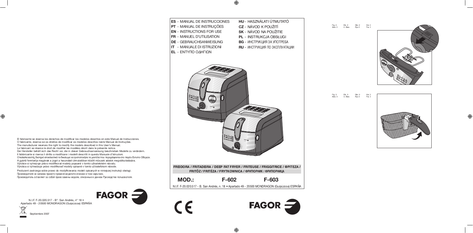 FAGOR F602, F603 User Manual