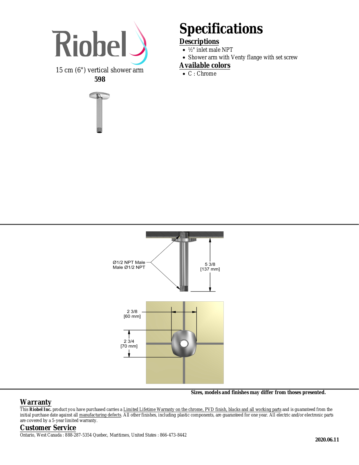 Riobel 598C Specifications - ManualMachine.com