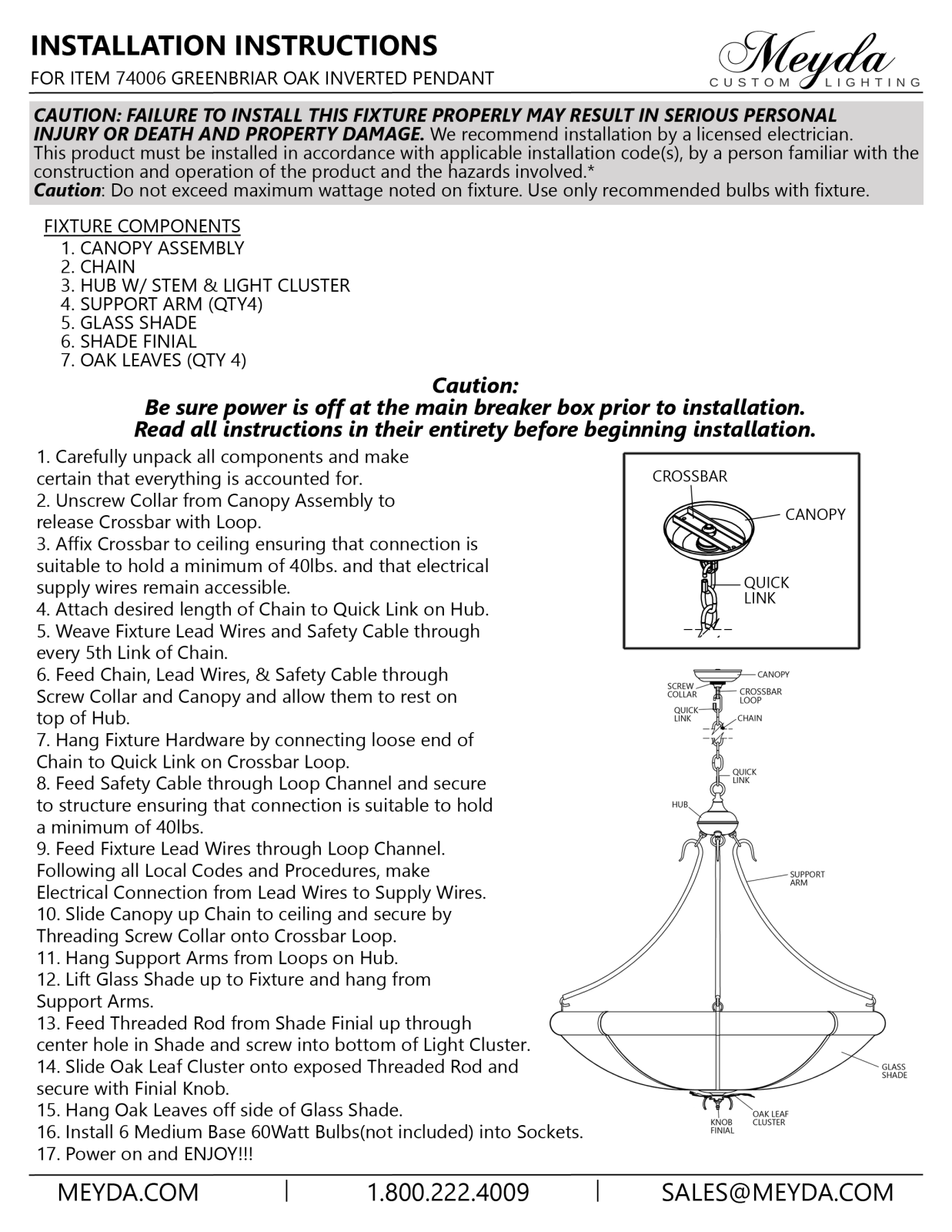 Loon Peak MEY6641 Installation & Assembly - ManualMachine.com