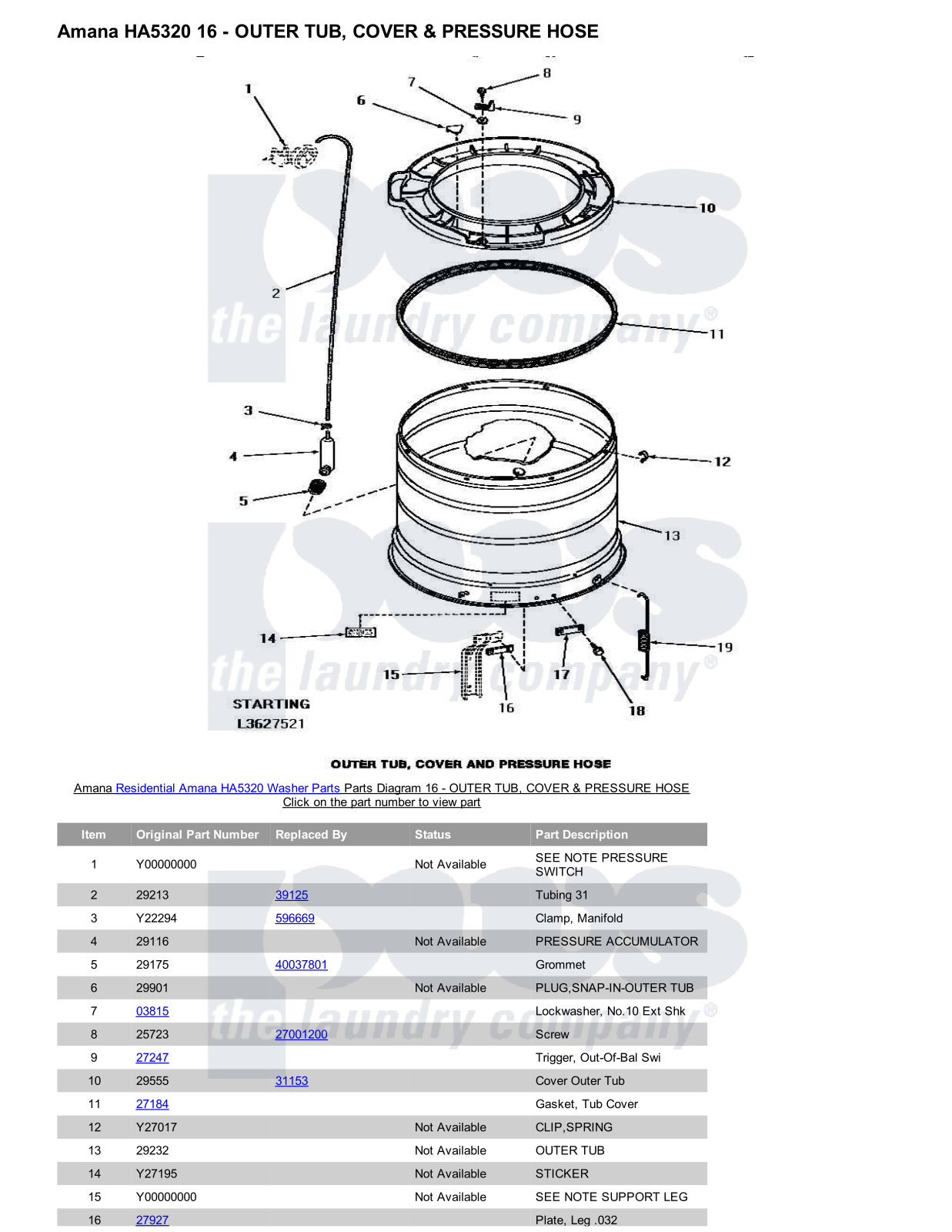 Amana HA5320 Parts Diagram