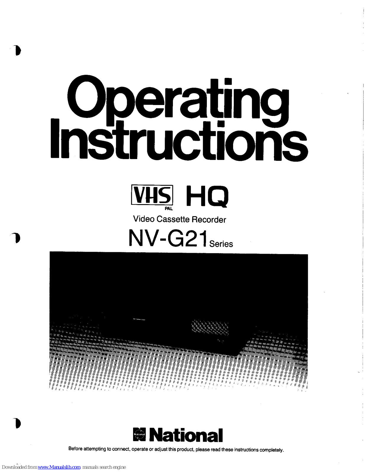 National NV-G21, NV-G21A, NV-G21EA Operating Instructions Manual