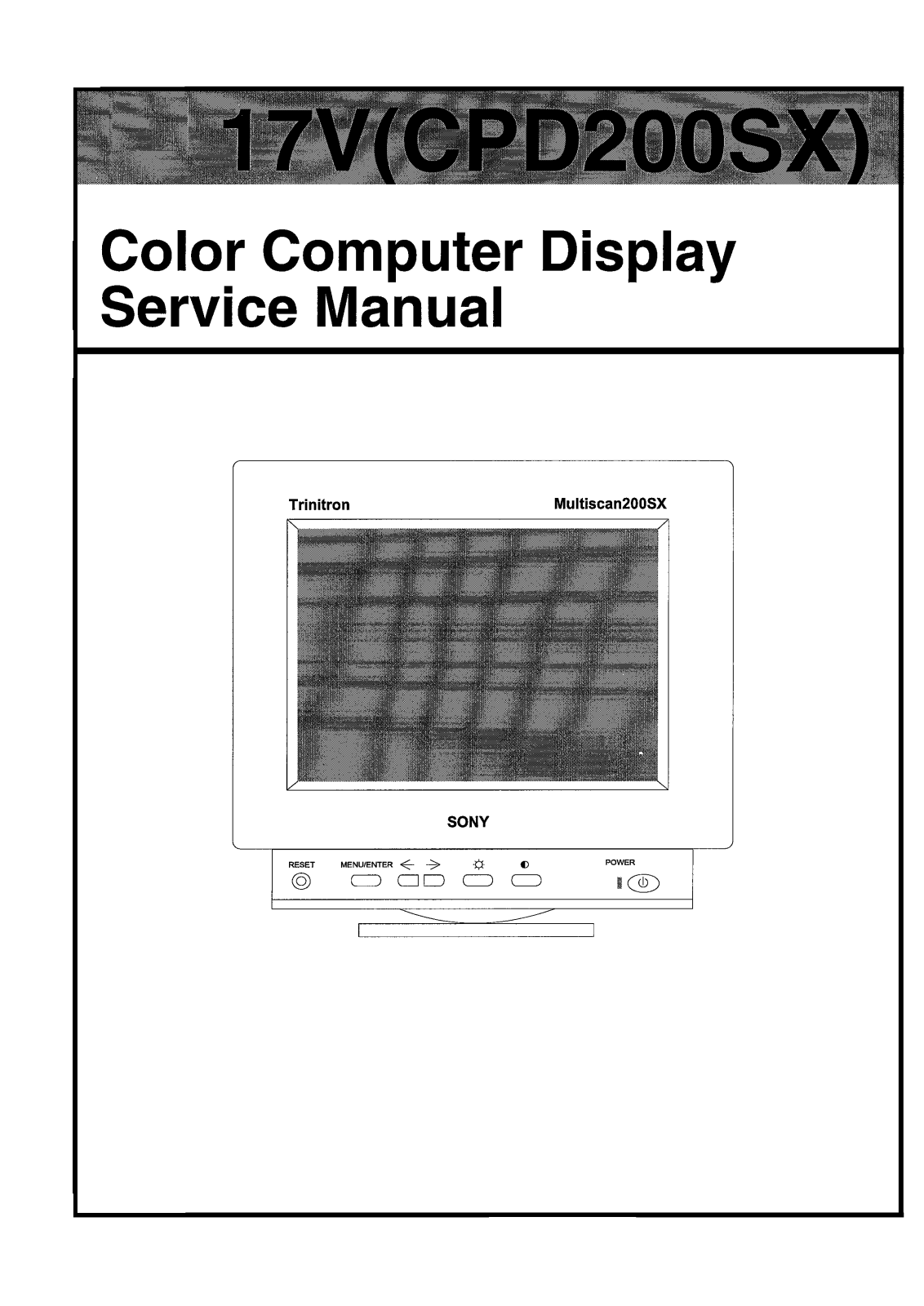 SONY CPD200-SX SERVICE MANUAL