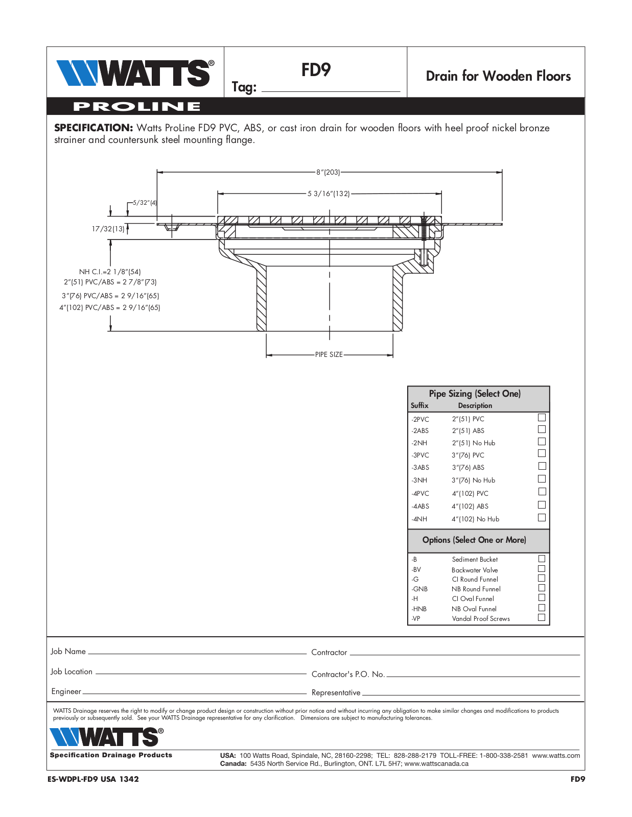 Watts FD9 User Manual