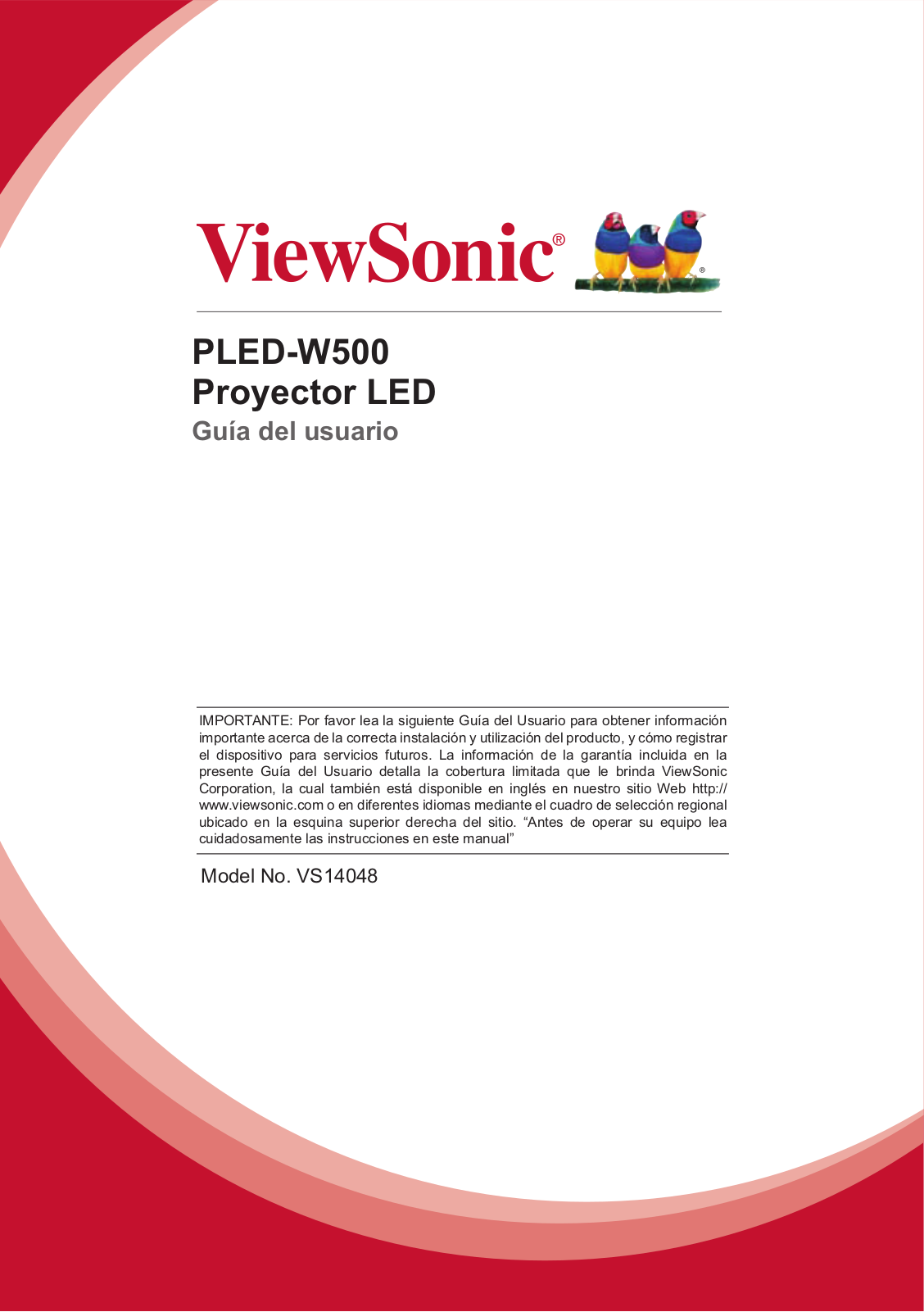 Viewsonic PLED-W500 User Manual