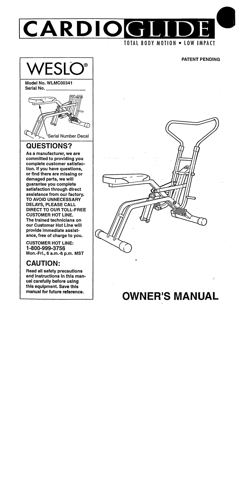 Weslo WLMC00341 Owner's Manual