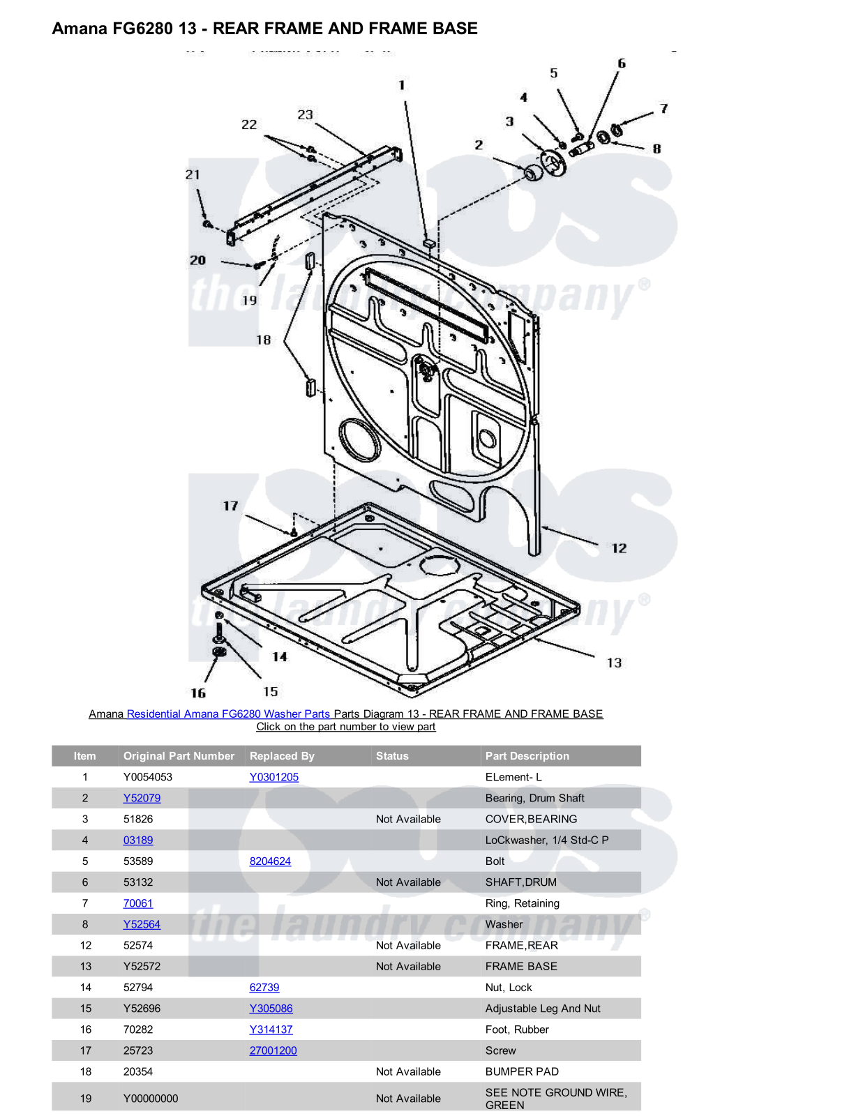 Amana FG6280 Parts Diagram