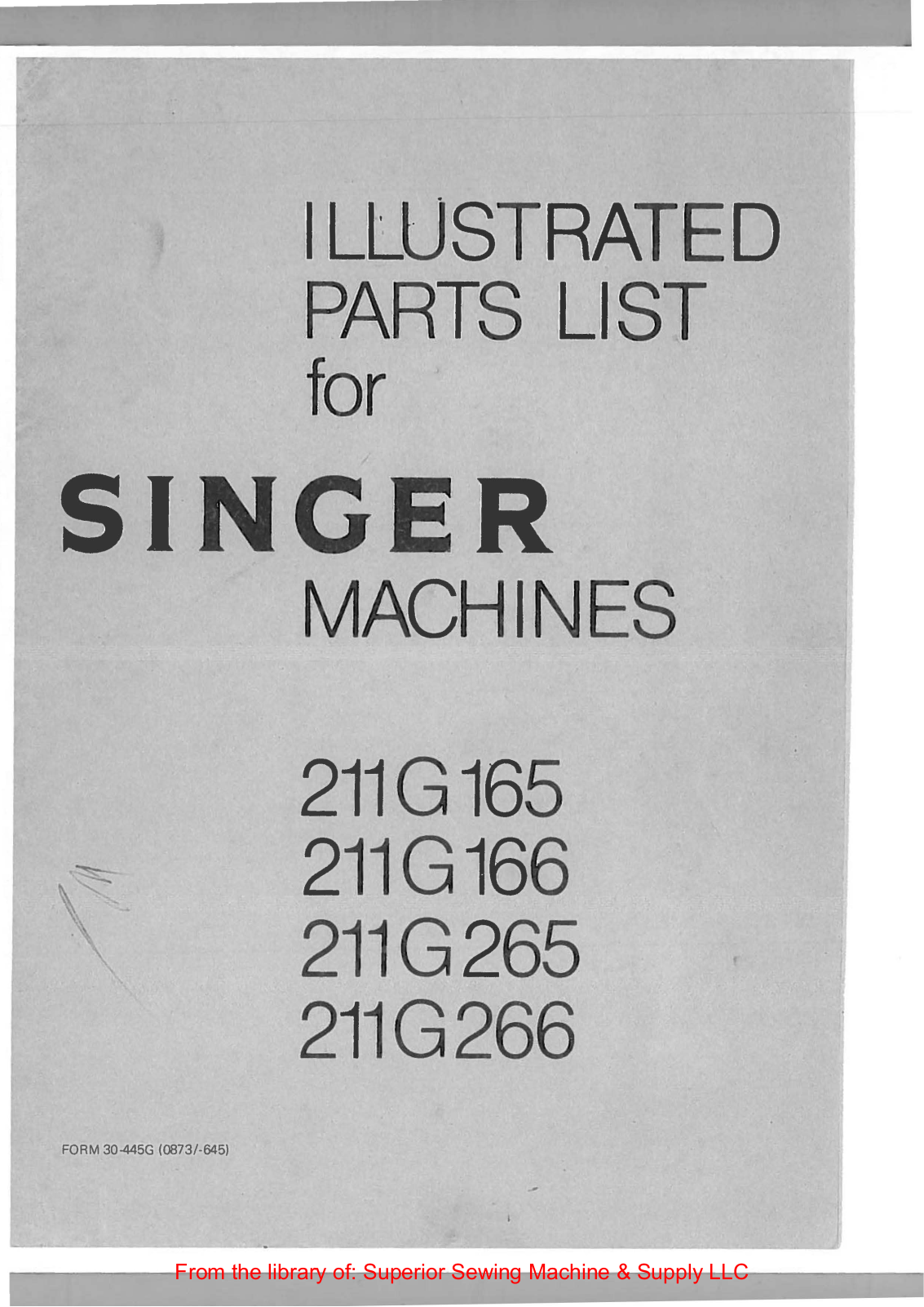 Singer 211G165, 211G166, 211G265, 211G266 User Manual - ManualMachine.com