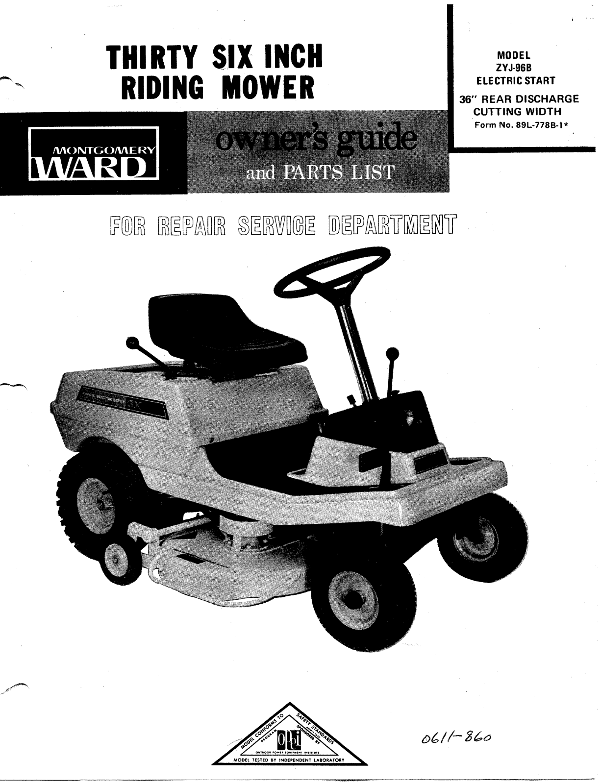 montgomery ward ZYJ96B owners Manual