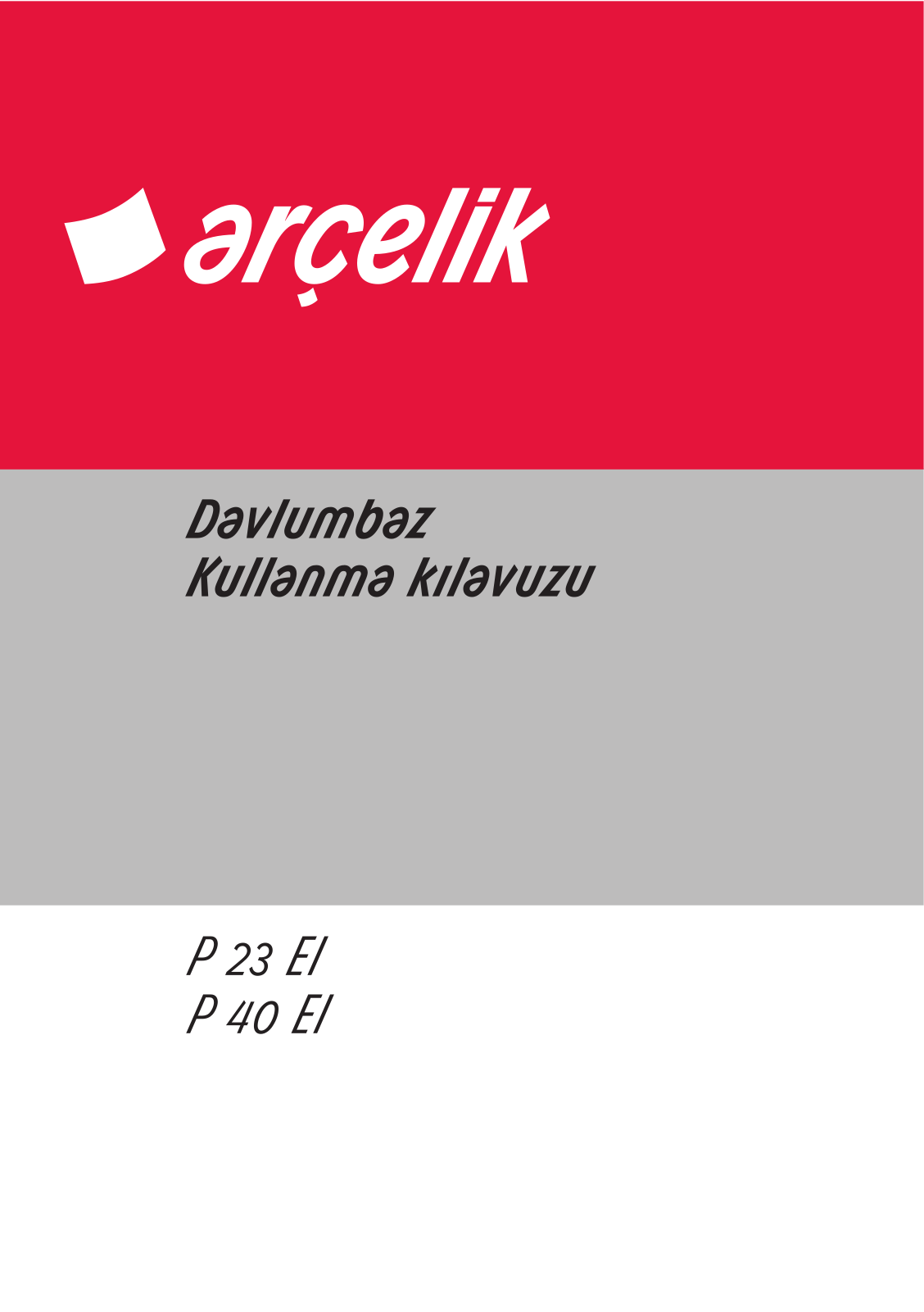 Arçelik P23EI, P40EI User manual