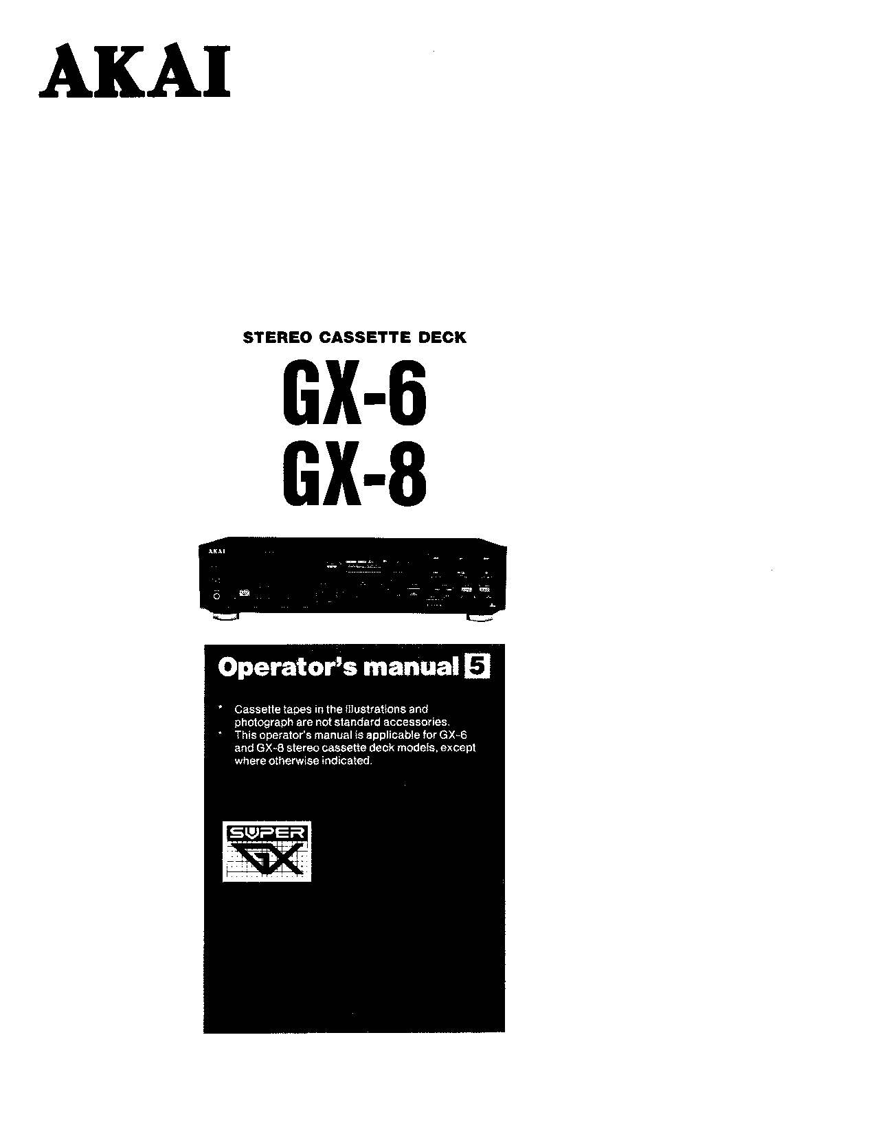 Akai GX-8, GX-6 User Manual