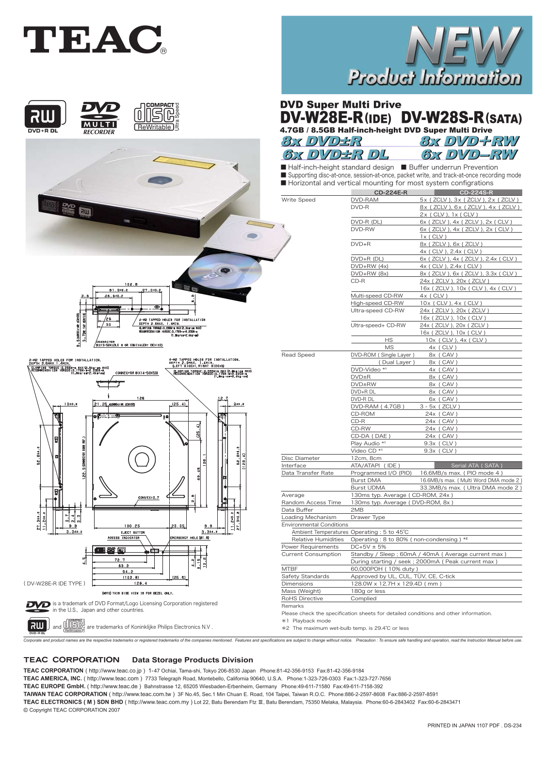 Teac DV-W28E-R, DV-W28S-R User Manual