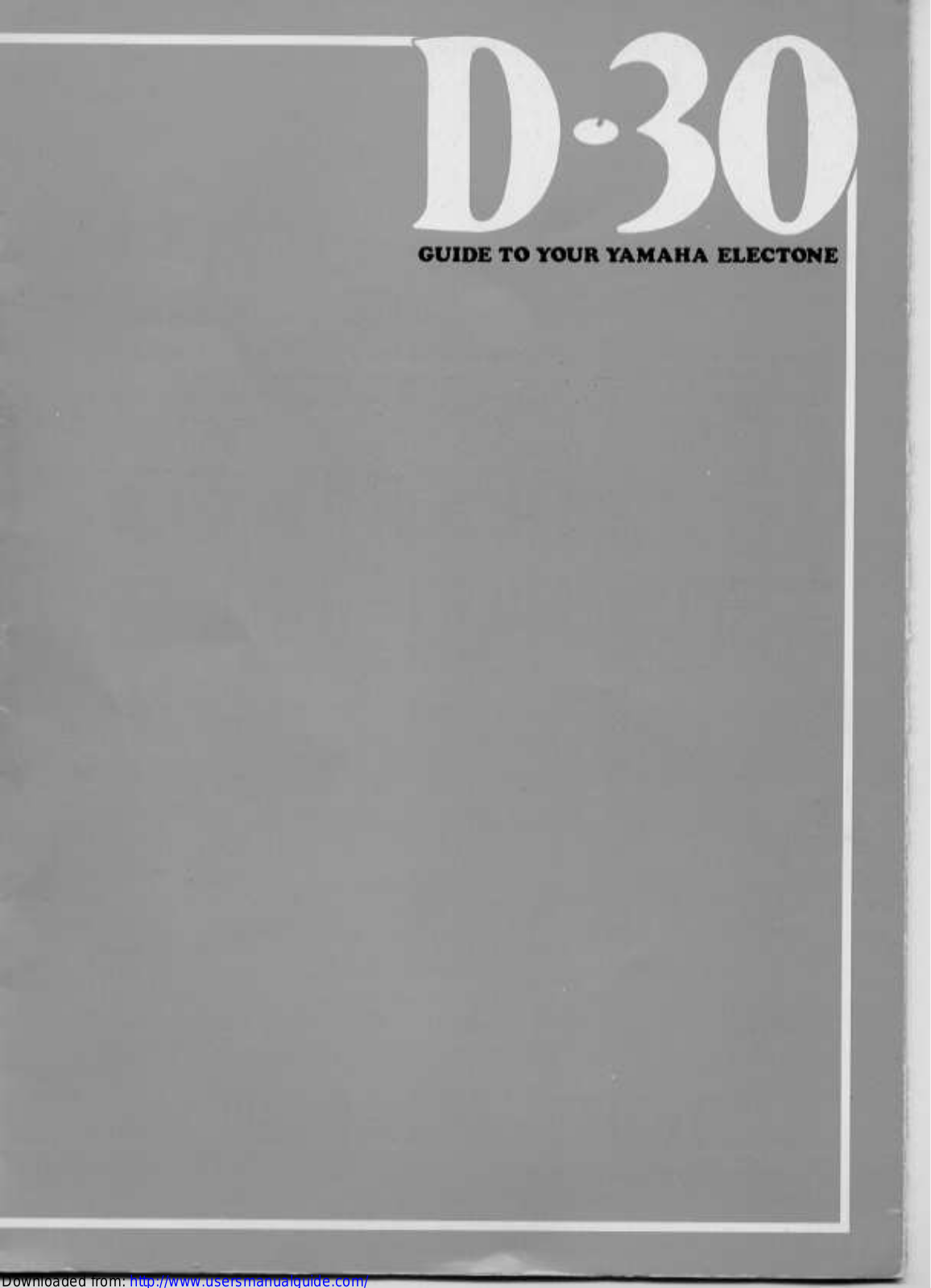 Yamaha Audio D-30 User Manual