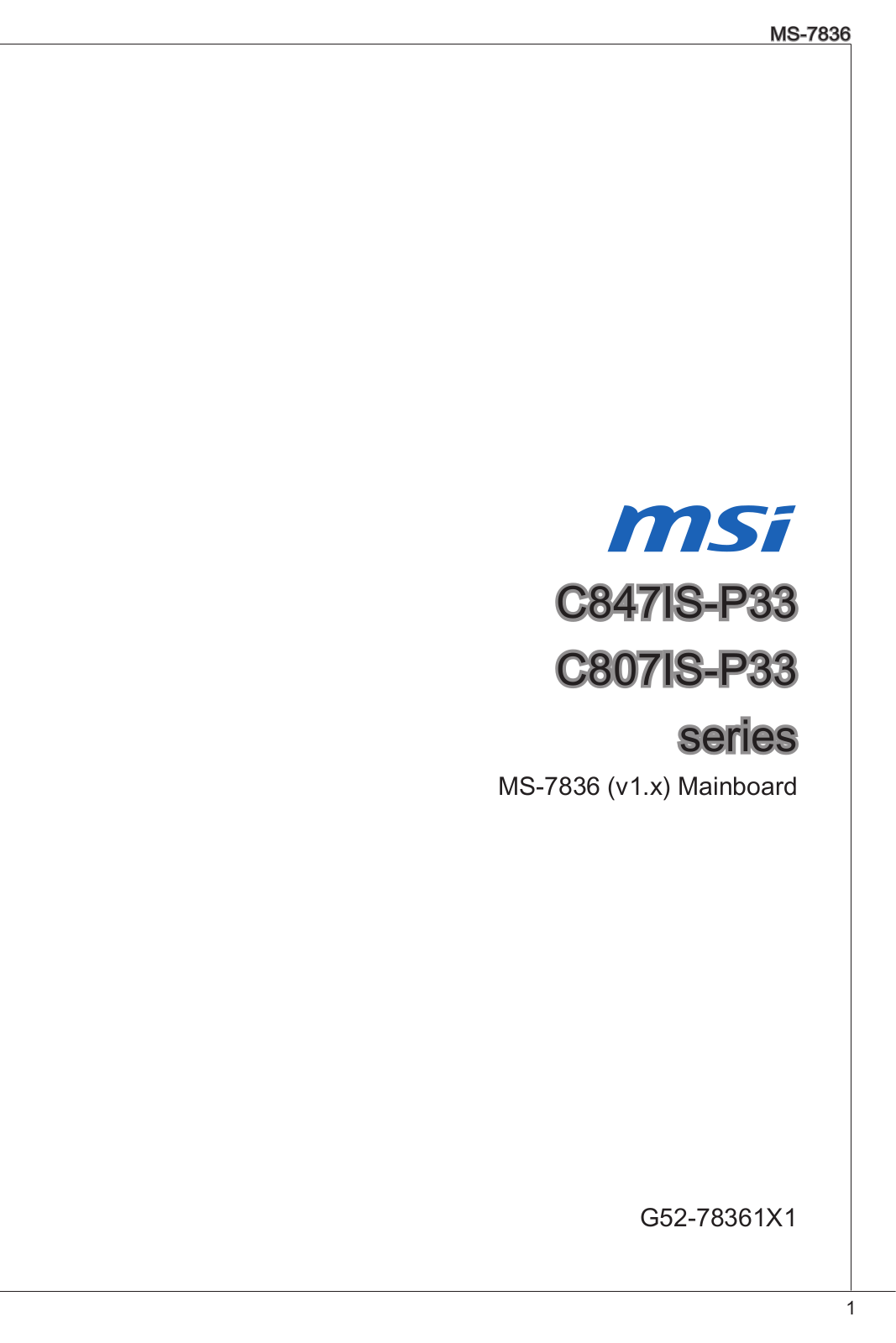 MSI C847IS-P33 User Manual