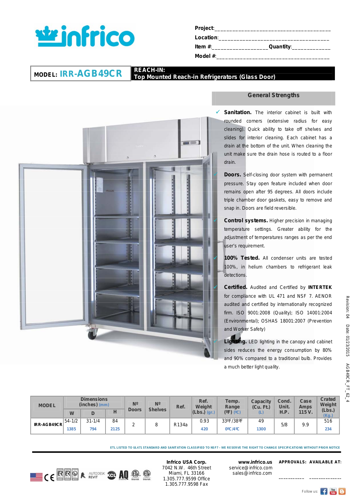 Infrico IRR-AGB49CR User Manual