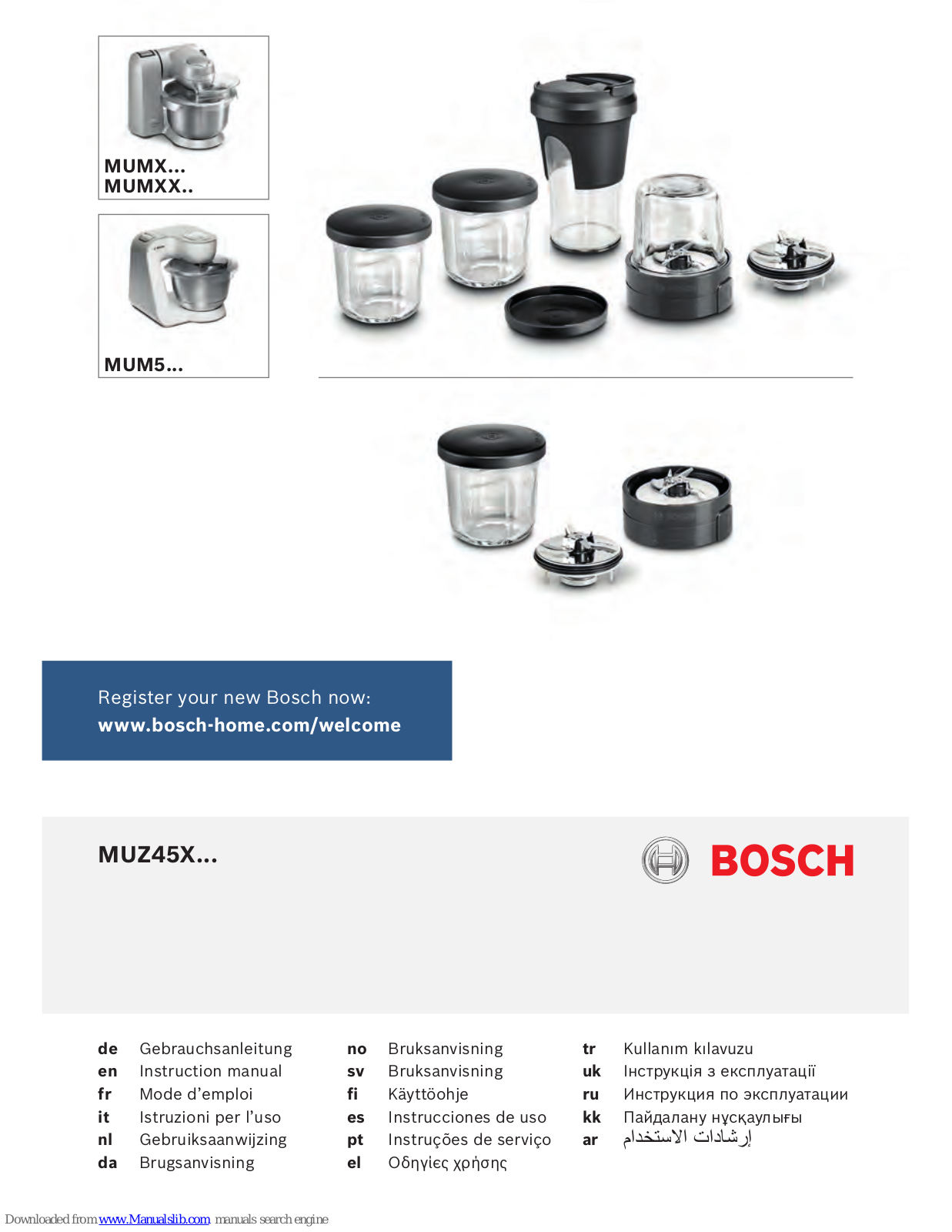 Bosch MUZ45X Instruction Manual