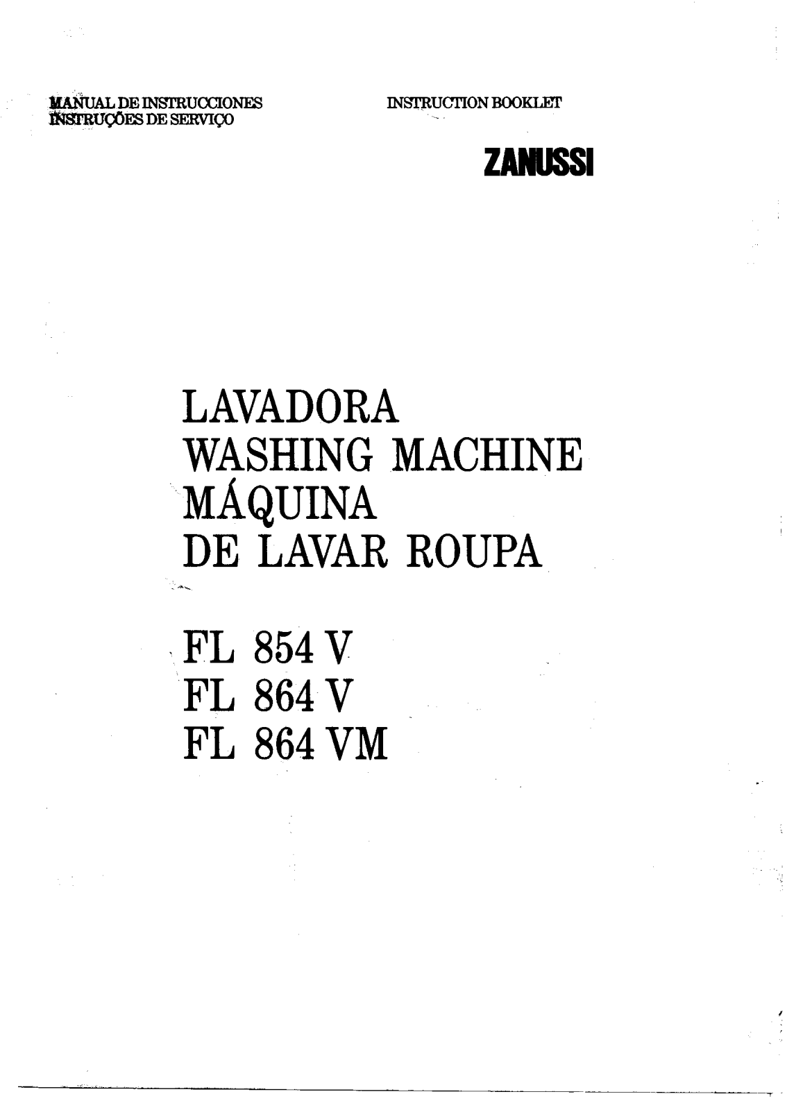Zanussi FL854V User Manual