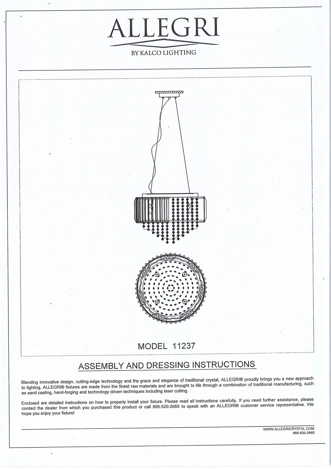 Allegri 11237010FR001, 11237010SE001 User Manual