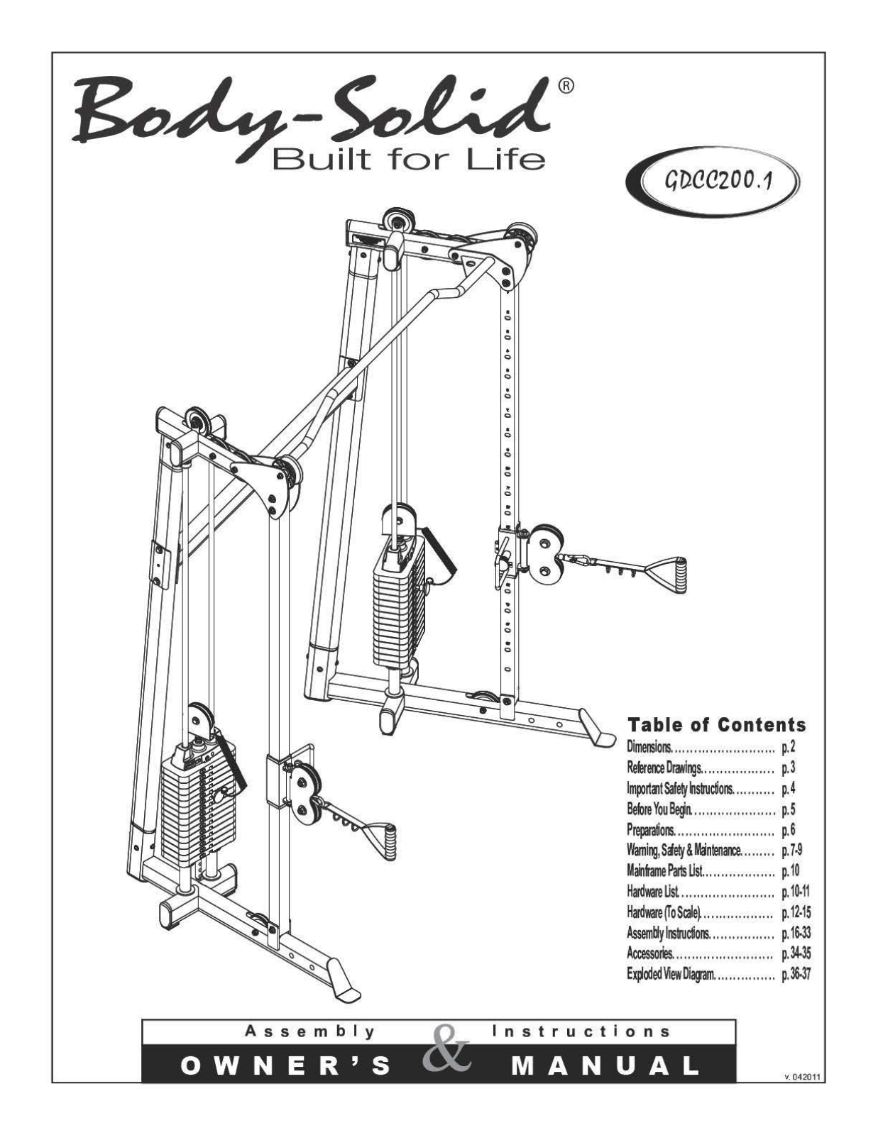 Body-Solid GDCC200.1 User Guide