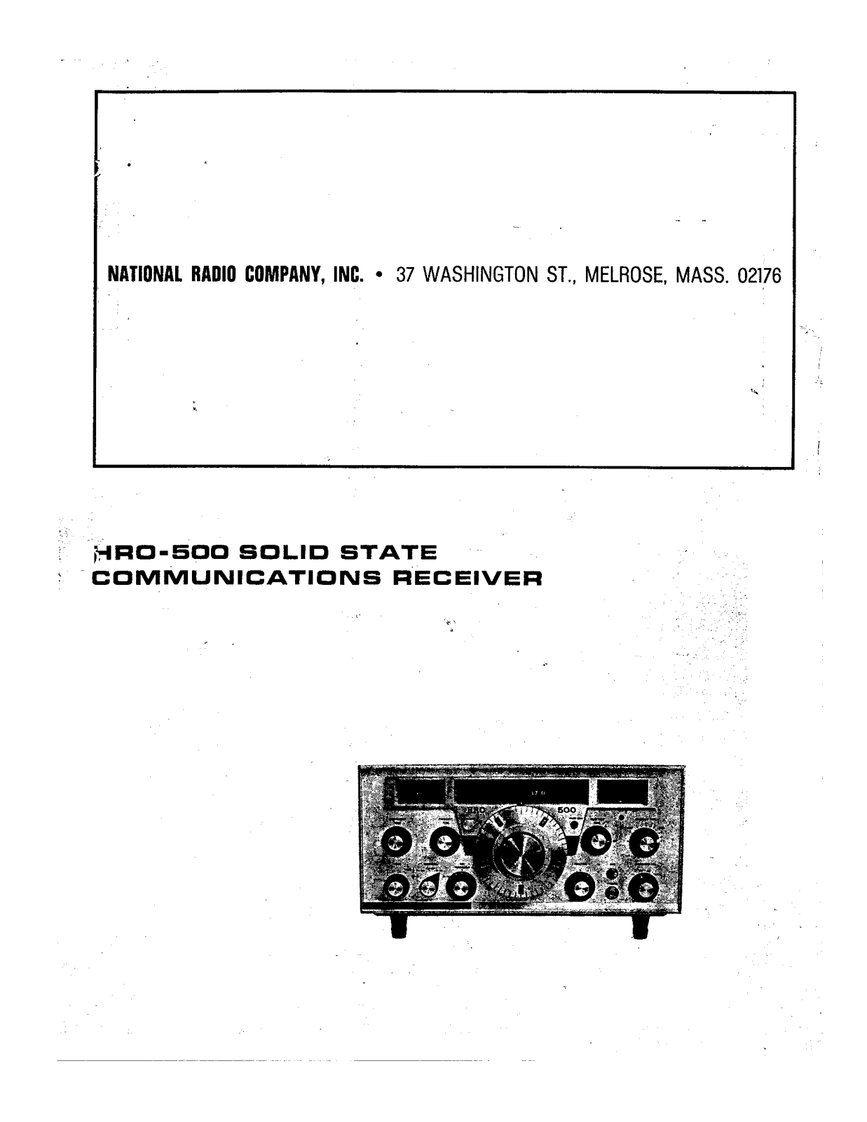 National HRO500 User Guide