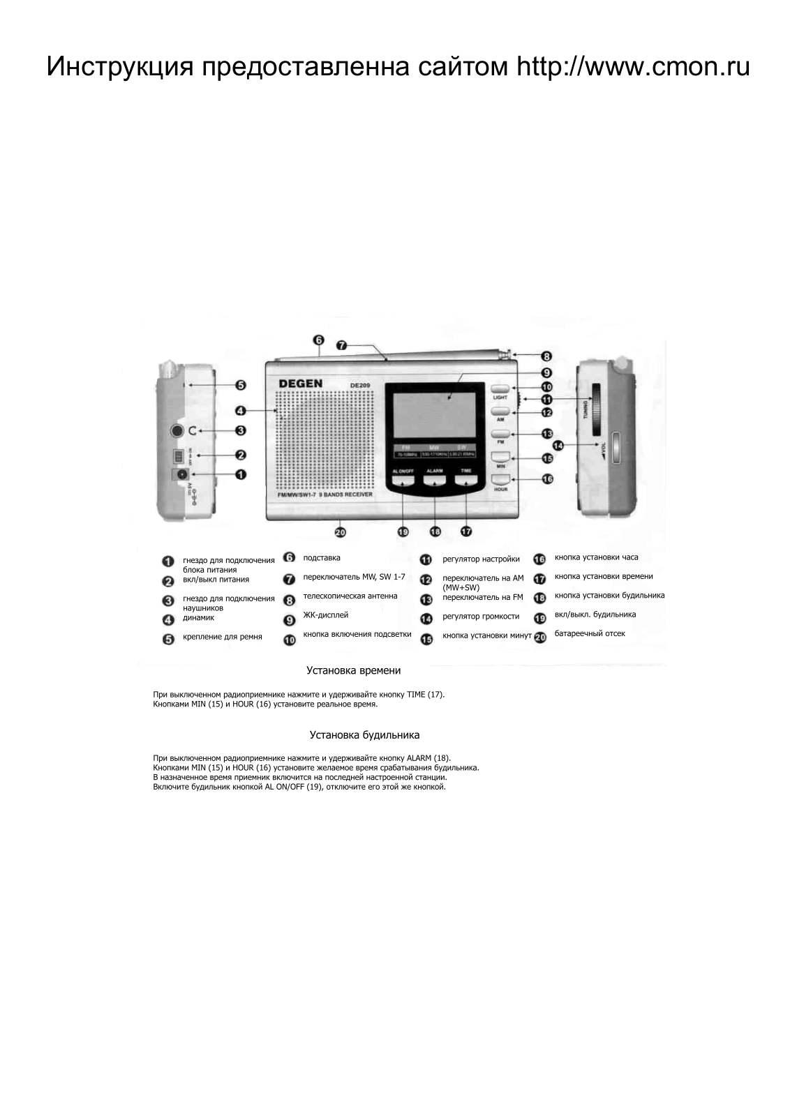 Degen DE-209 User manual - ManualMachine.com