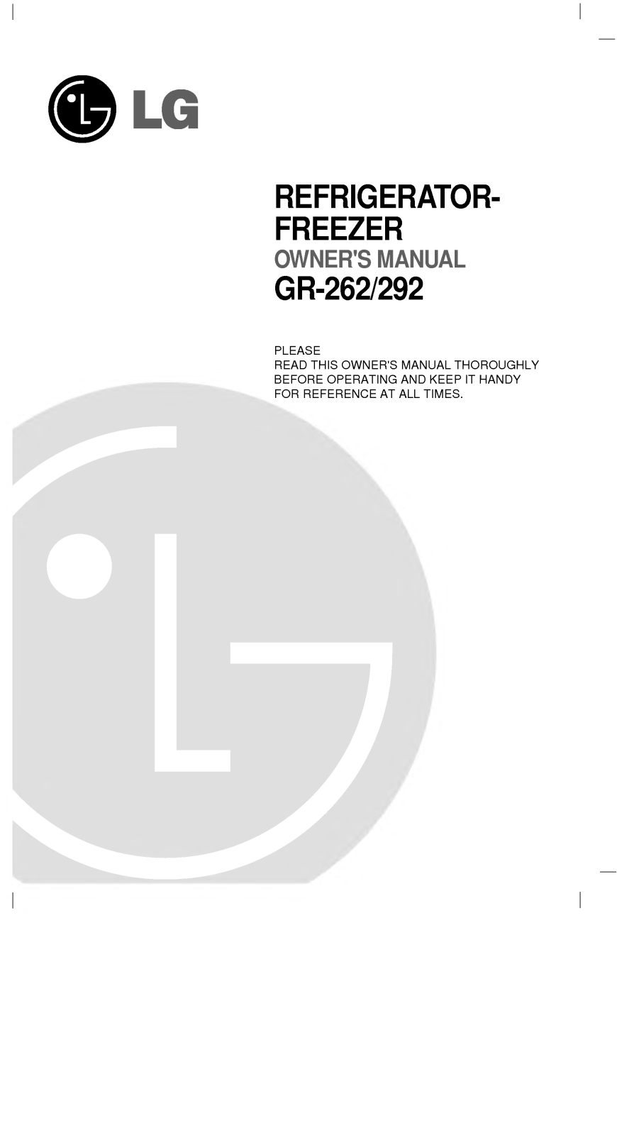 LG GR-252SQ User Manual