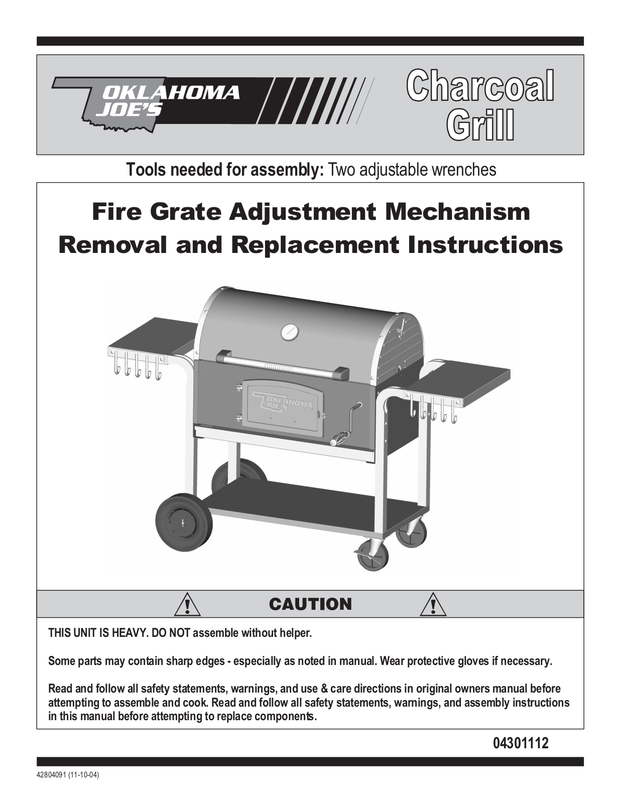 Charbroil 04301112 Installation Instruction