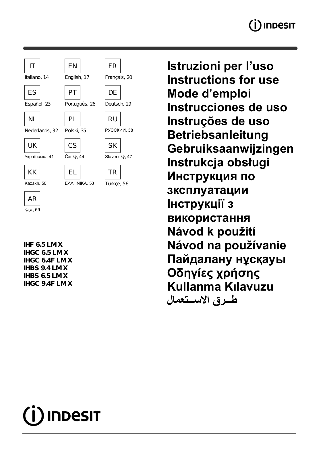 Indesit IHBS 6.5 LM X User Manual