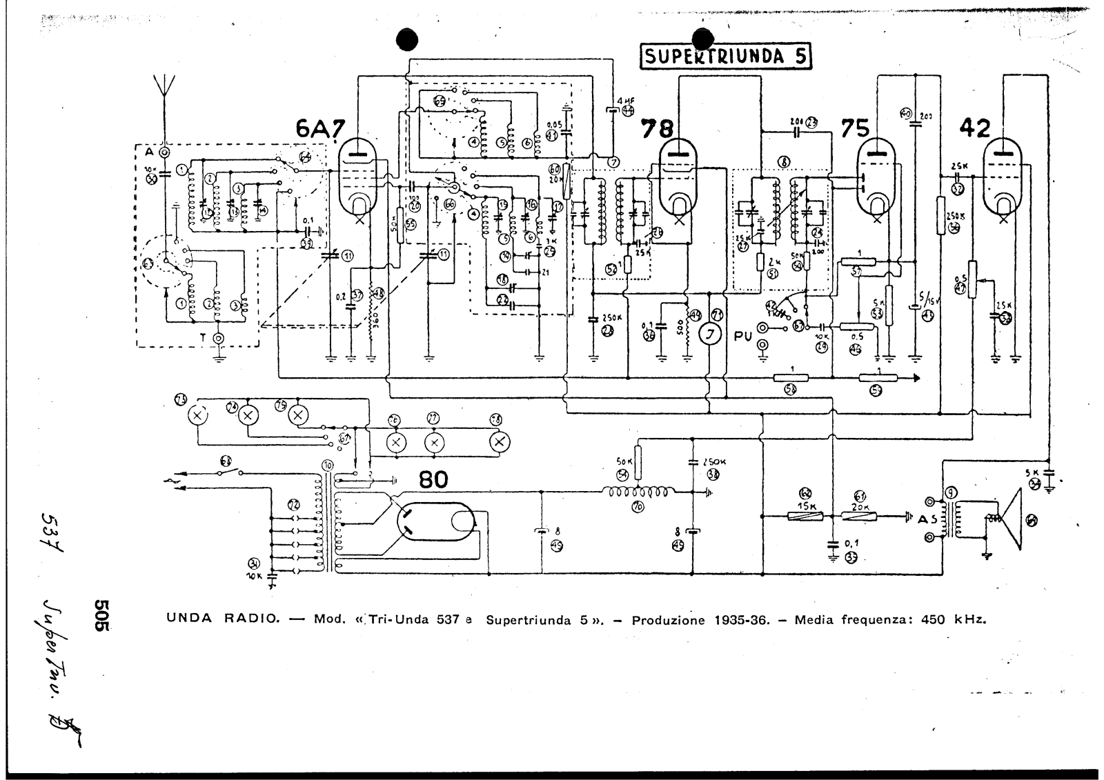 Unda Radio 537 s 5 schematic