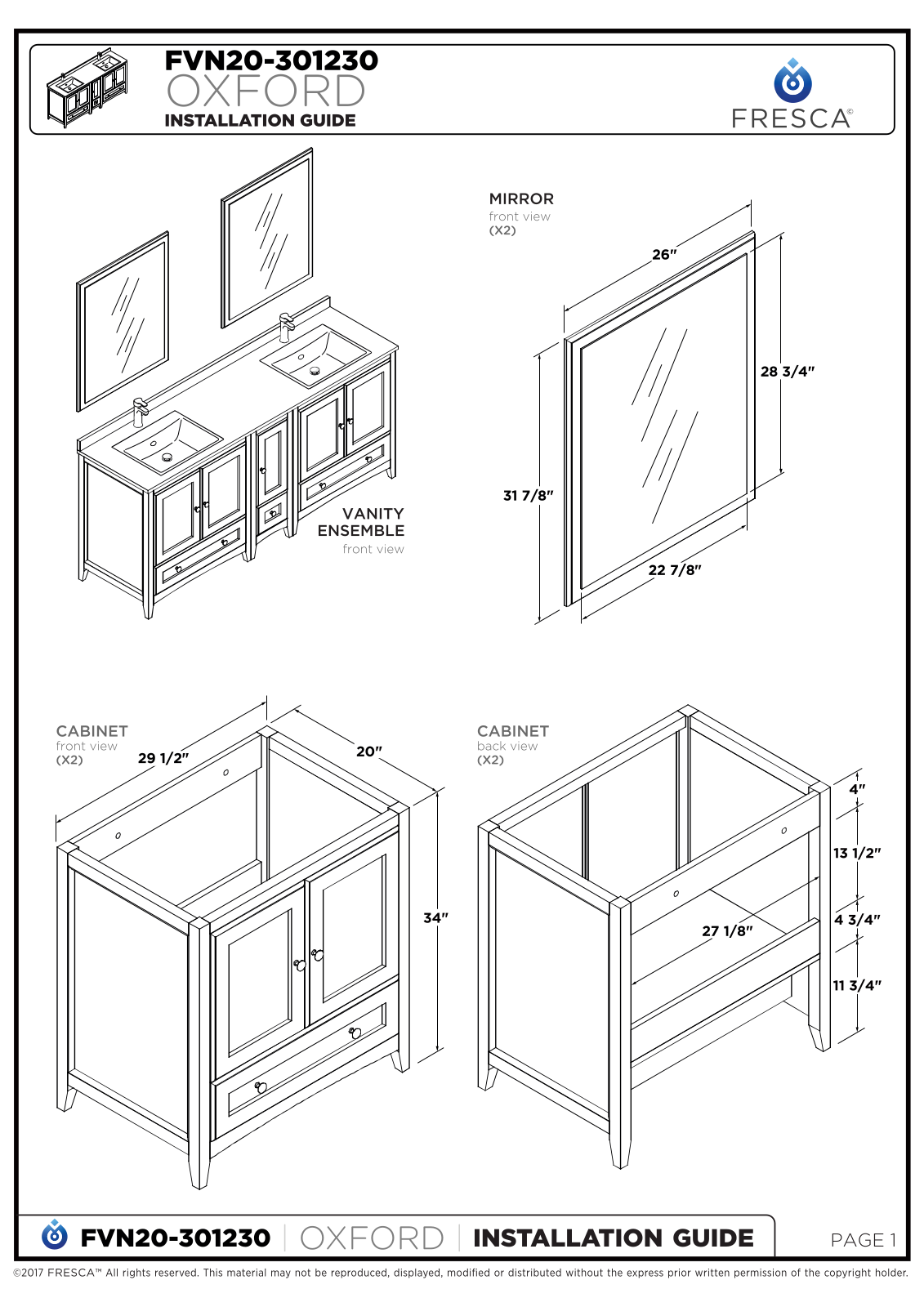 Fresca FBH1915 Installation & Assembly - ManualMachine.com