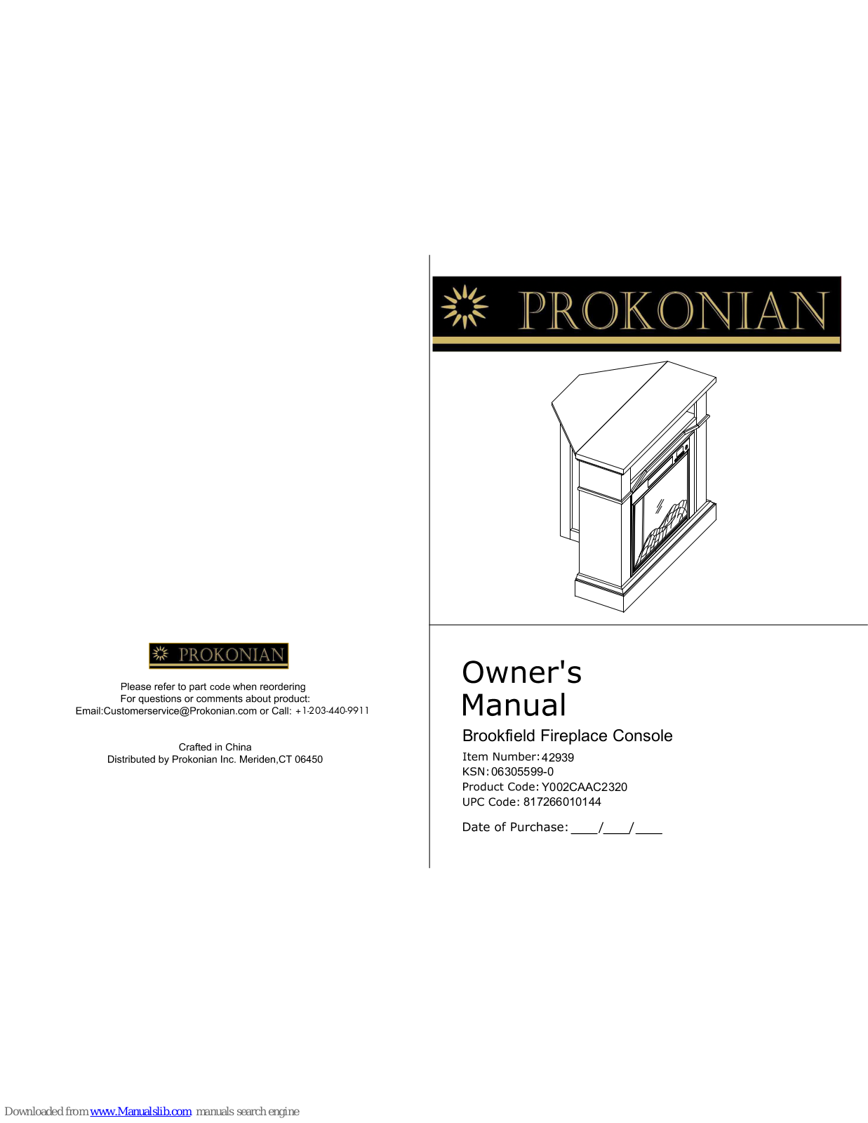 Prokonian 42939 Owner's Manual - ManualMachine.com