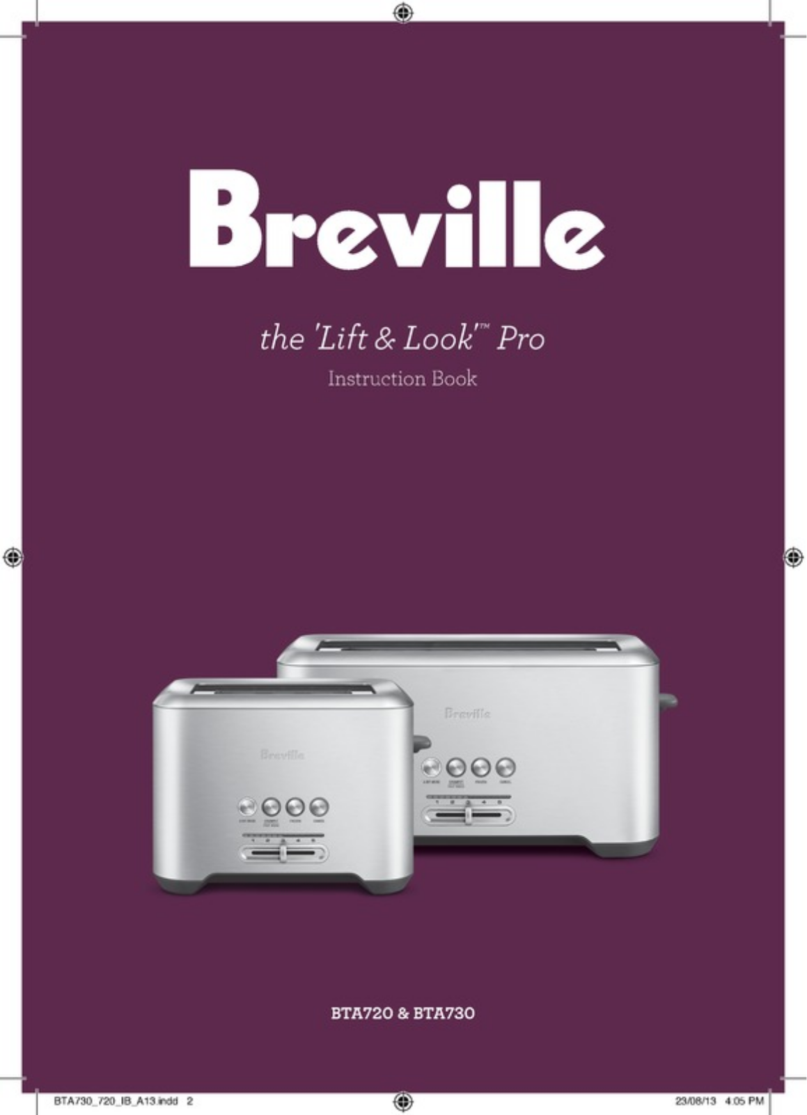 Breville BTA720BSS Instruction Handbook