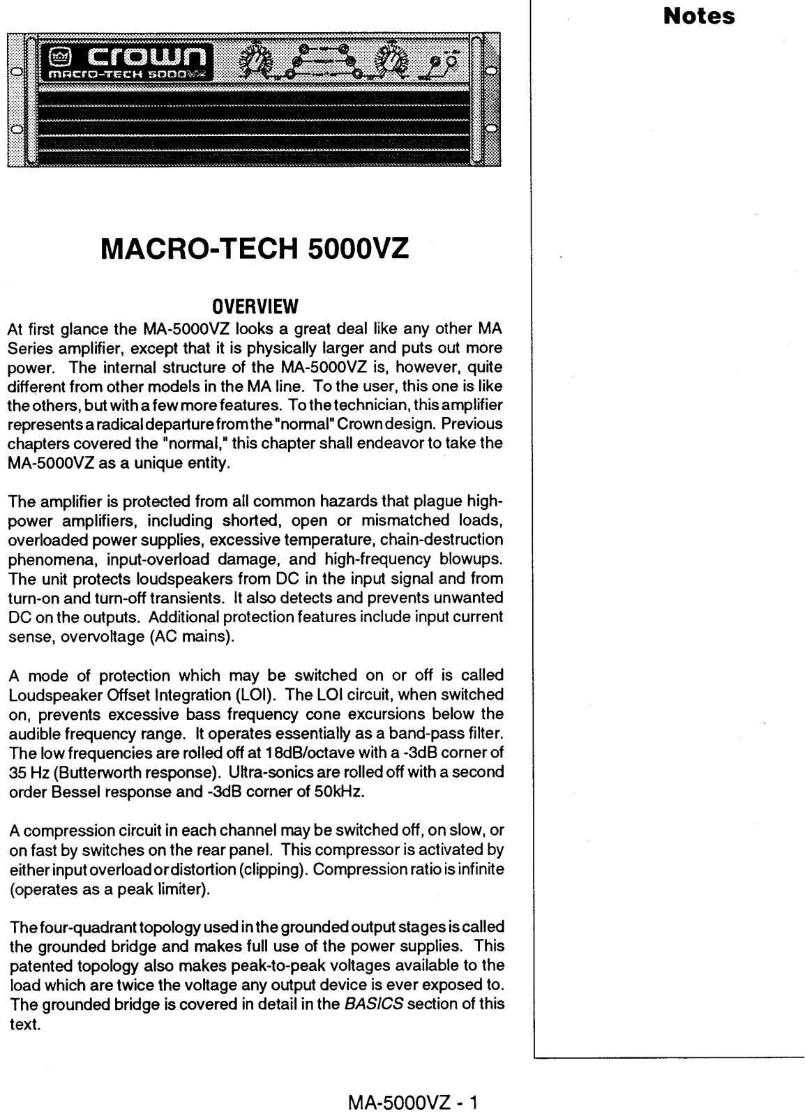 Crown macro-tech-ma-5000vz Service Manual