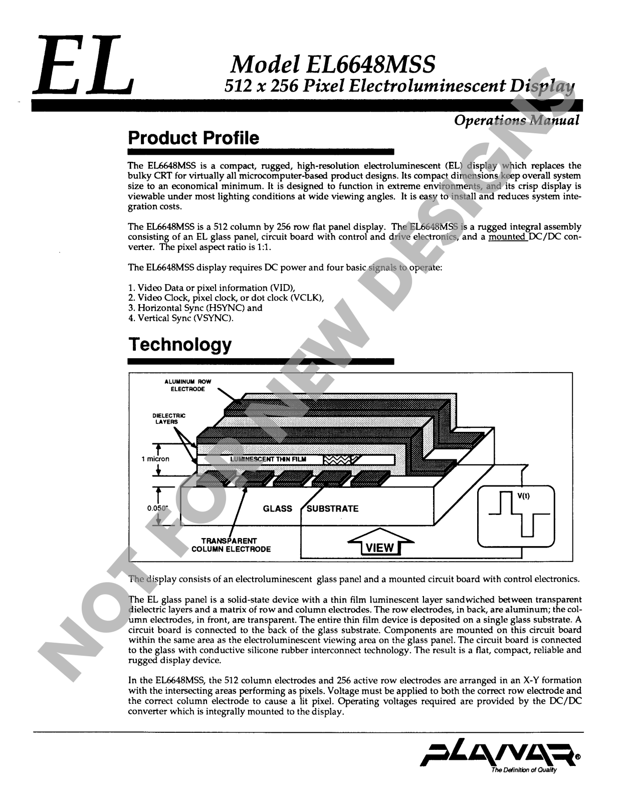 Planar EL6648MSS User Manual