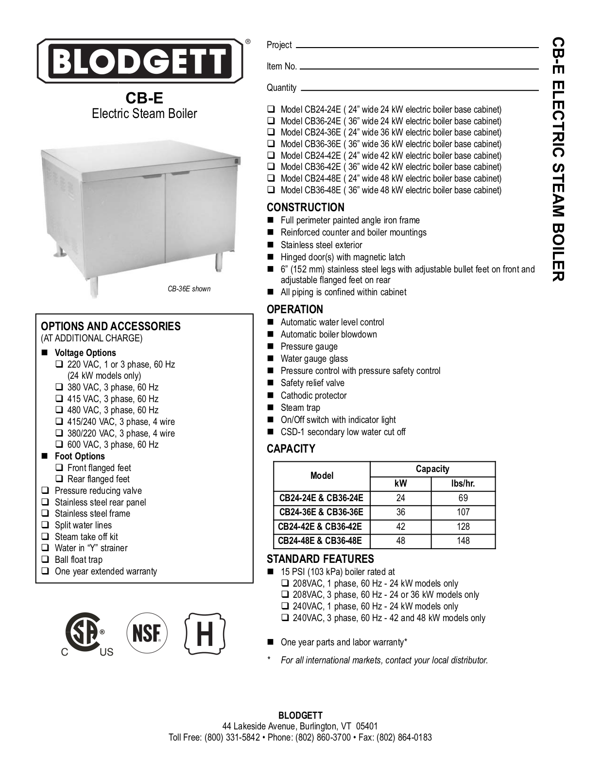 Blodgett CB36-24E, CB36-36E, CB24-42E, CB36-42E, CB24-48E General Manual