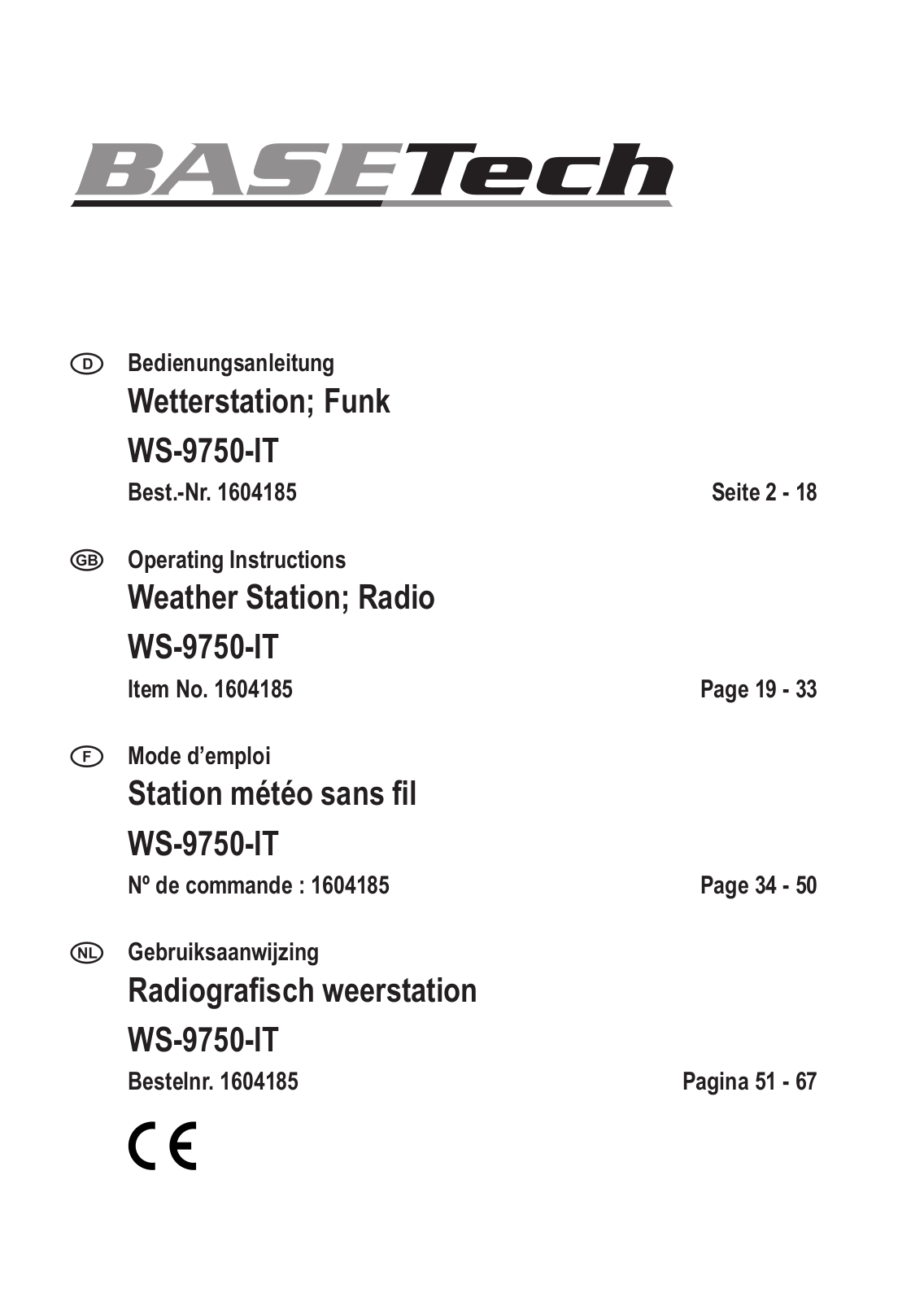 Basetech WS-9750-IT User guide