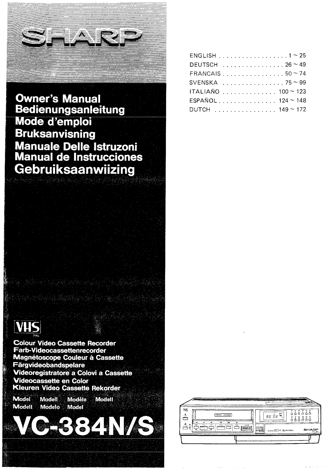 Sharp VC-384N, VC-384S Manual