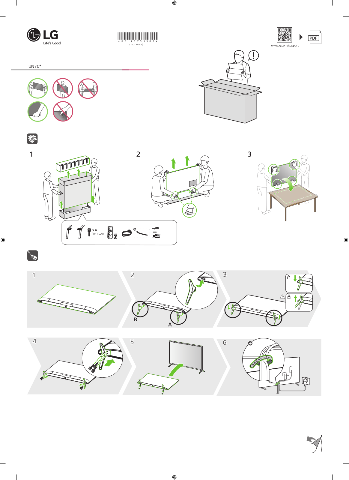 LG 70UN70703LB, 70UN70706LB QUICK SETUP GUIDE