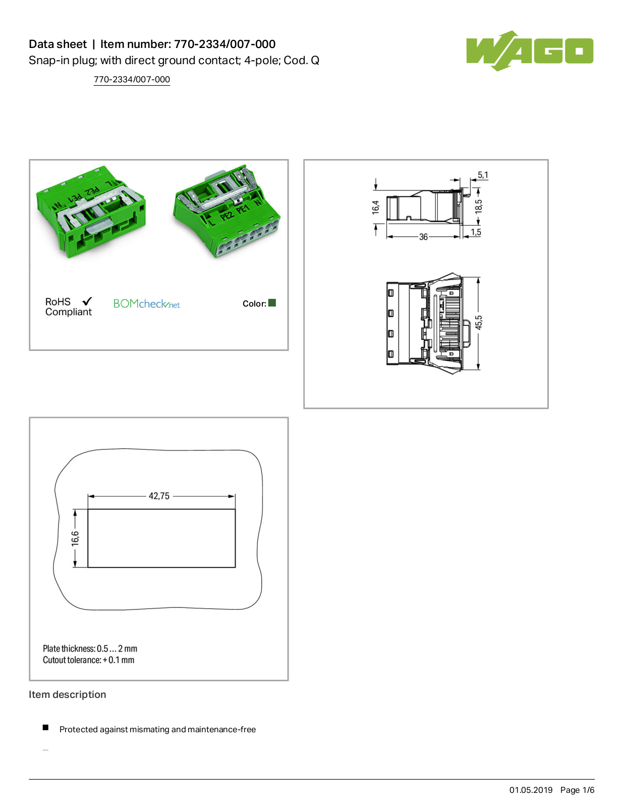 Wago 770-2334/007-000 Data Sheet