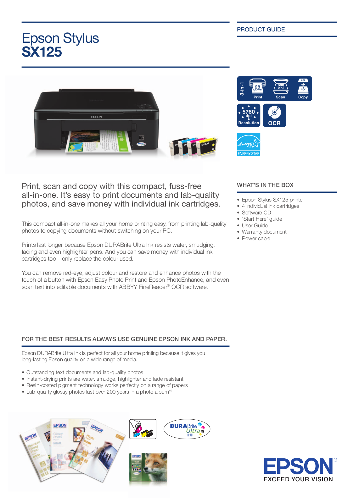 EPSON SX125 service manual