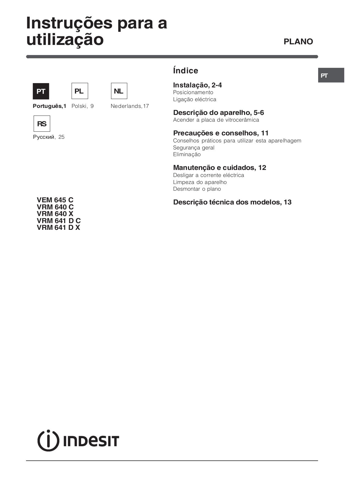 Indesit VRM 641 D X User Manual