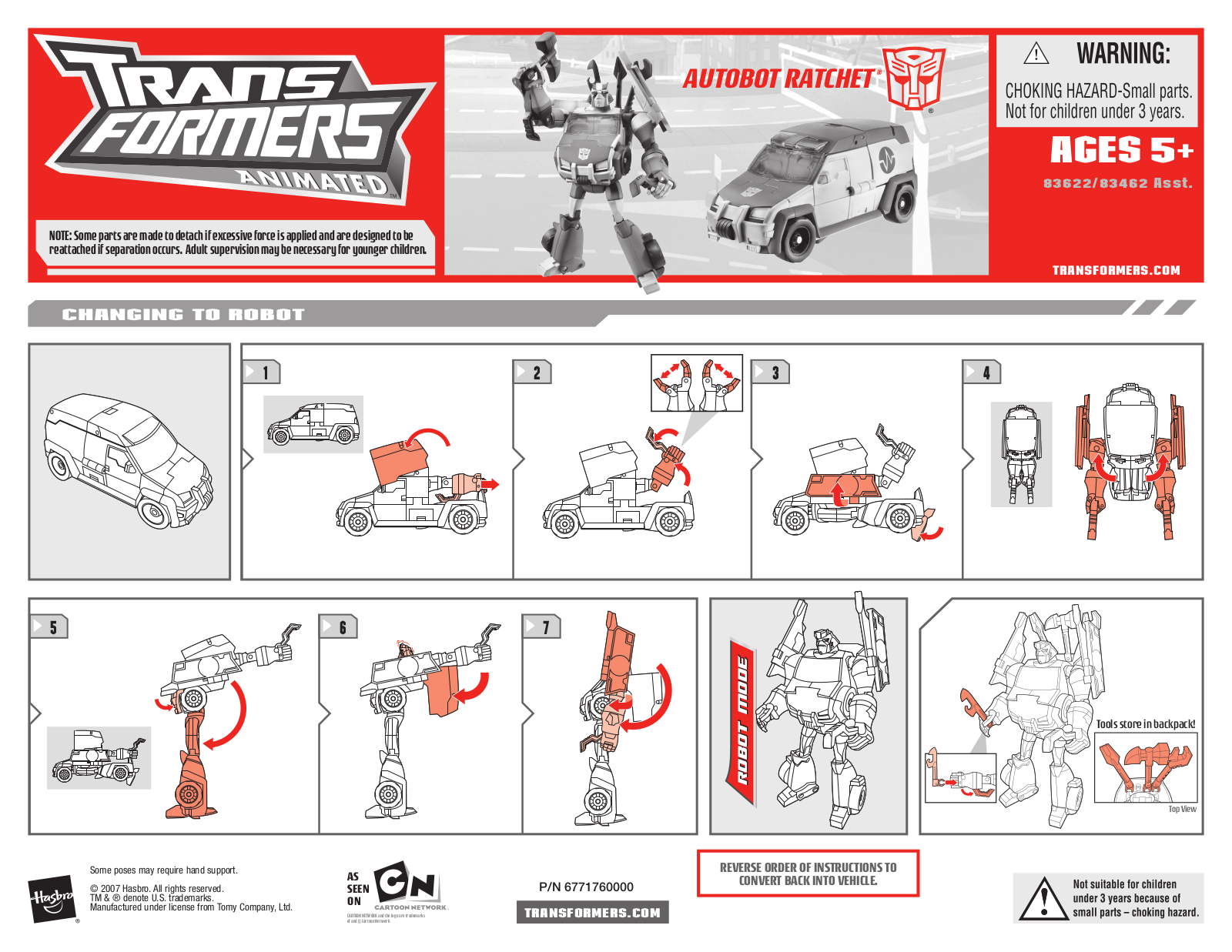 Hasbro TRANSFORMERS ANIMATED AUTOBOT RATCHET064 User Manual