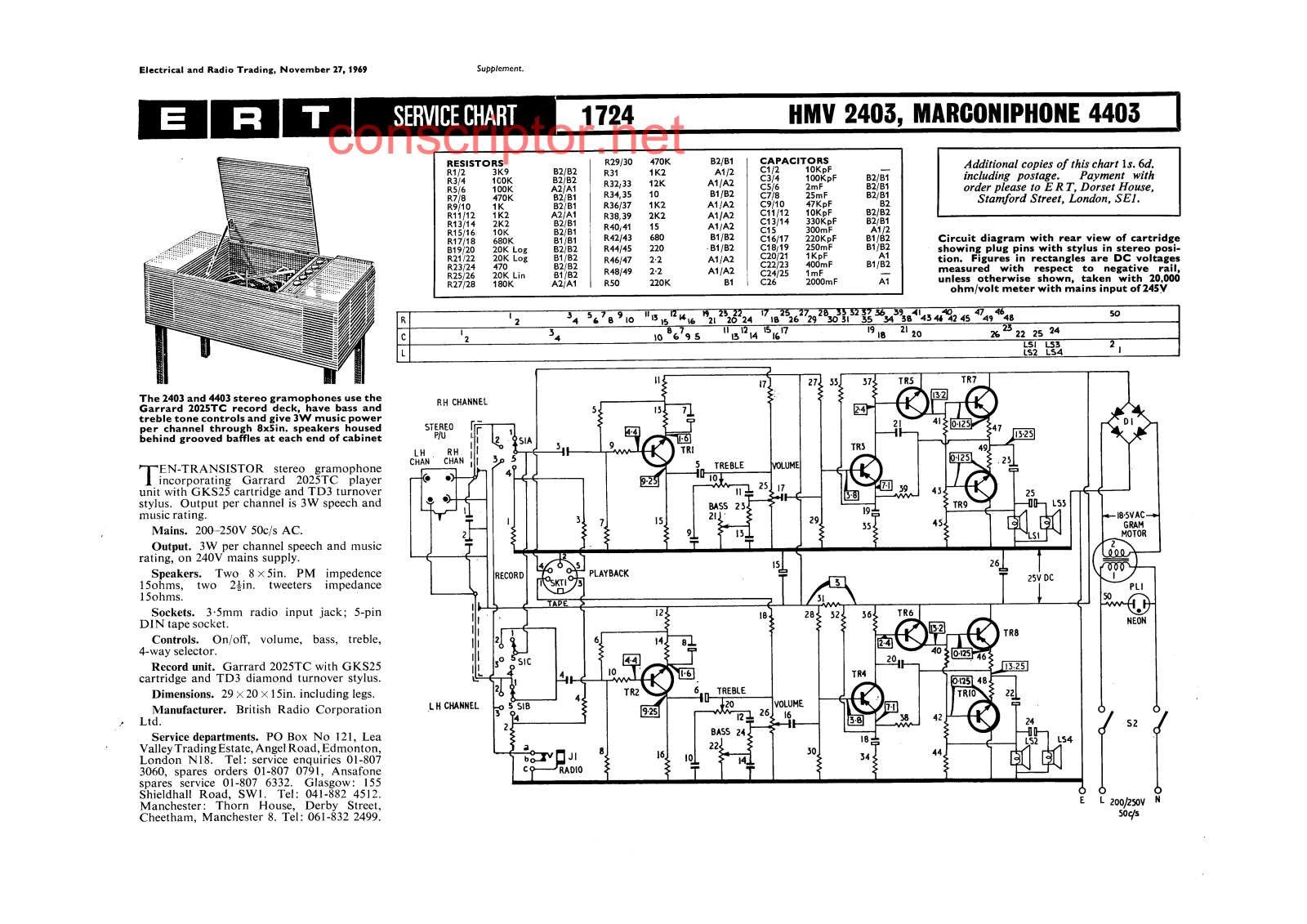 H.M.V. 2403 Service manual