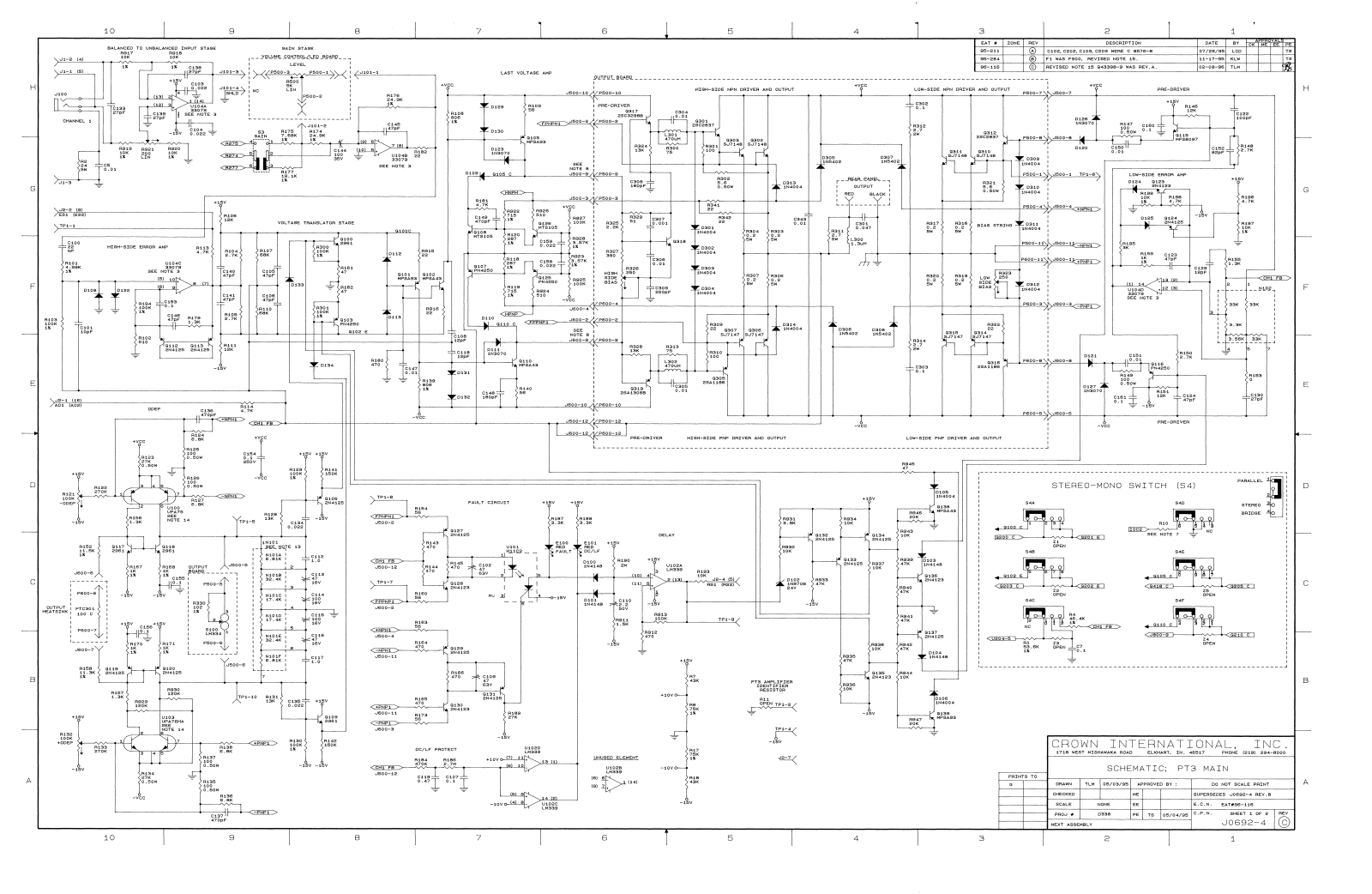 Crown Power-PT3 Schematic