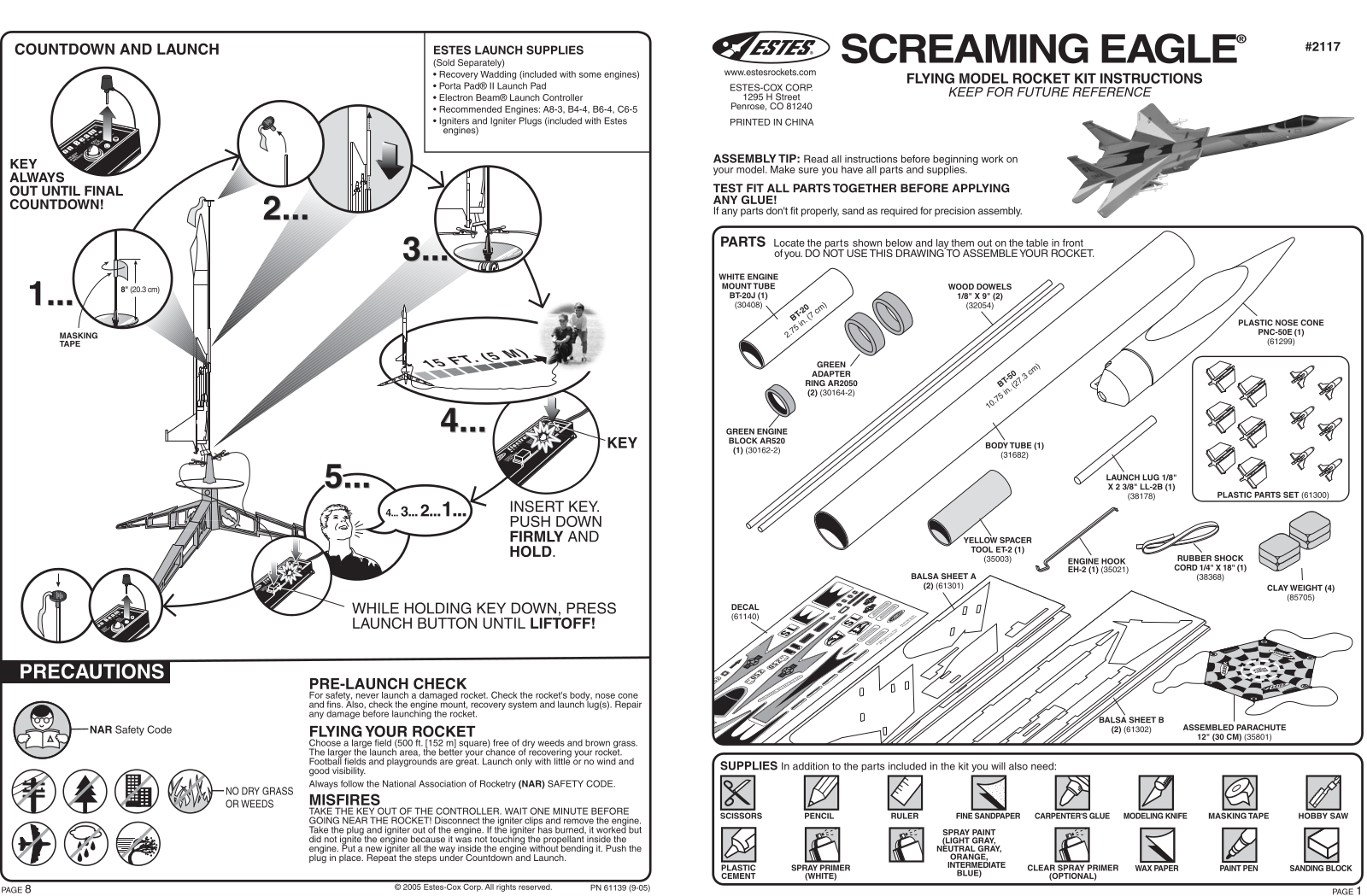 ESTES Screaming Eagle User Manual